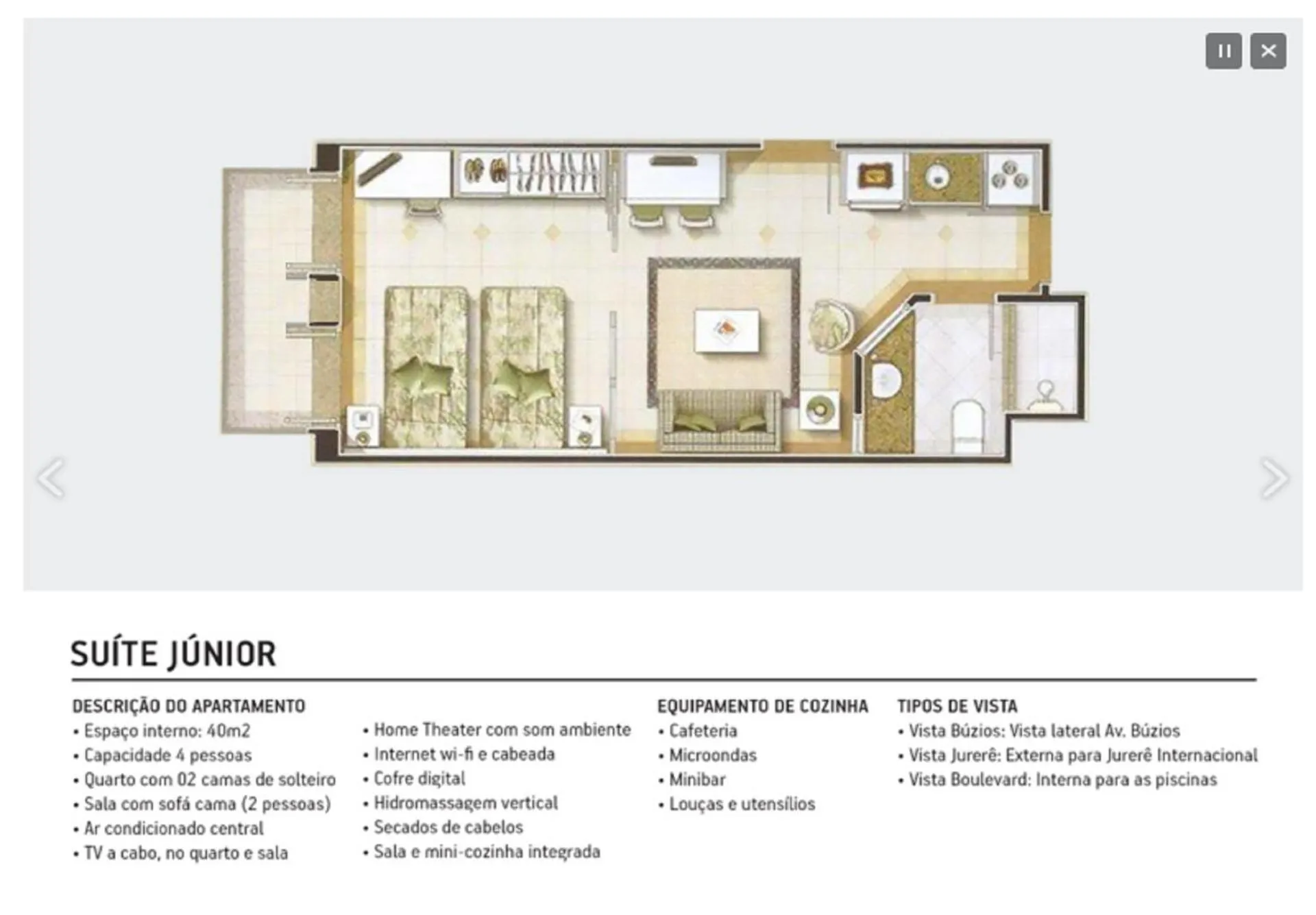Floor plan in Il Campanario Villagio Resort Apto Studio 2111