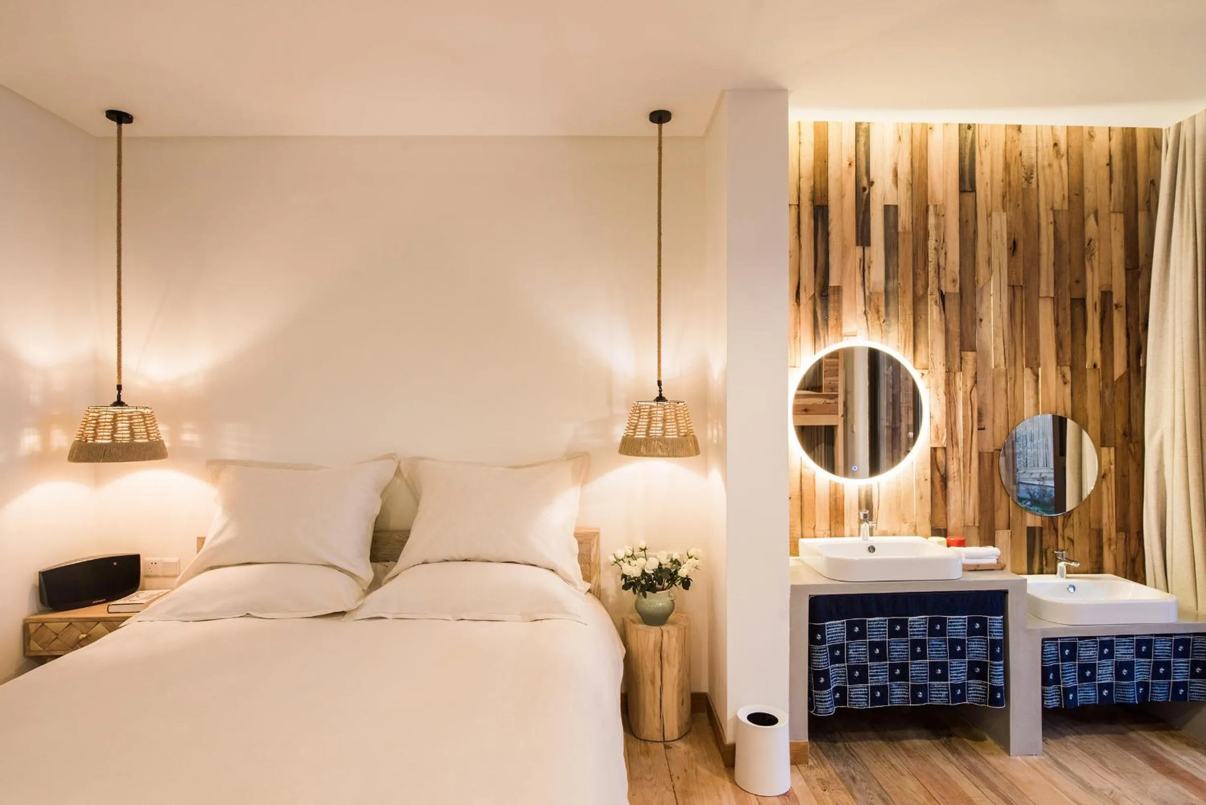 Bed in Yuanshanqing·Stone Hill Seaview Guesthouse