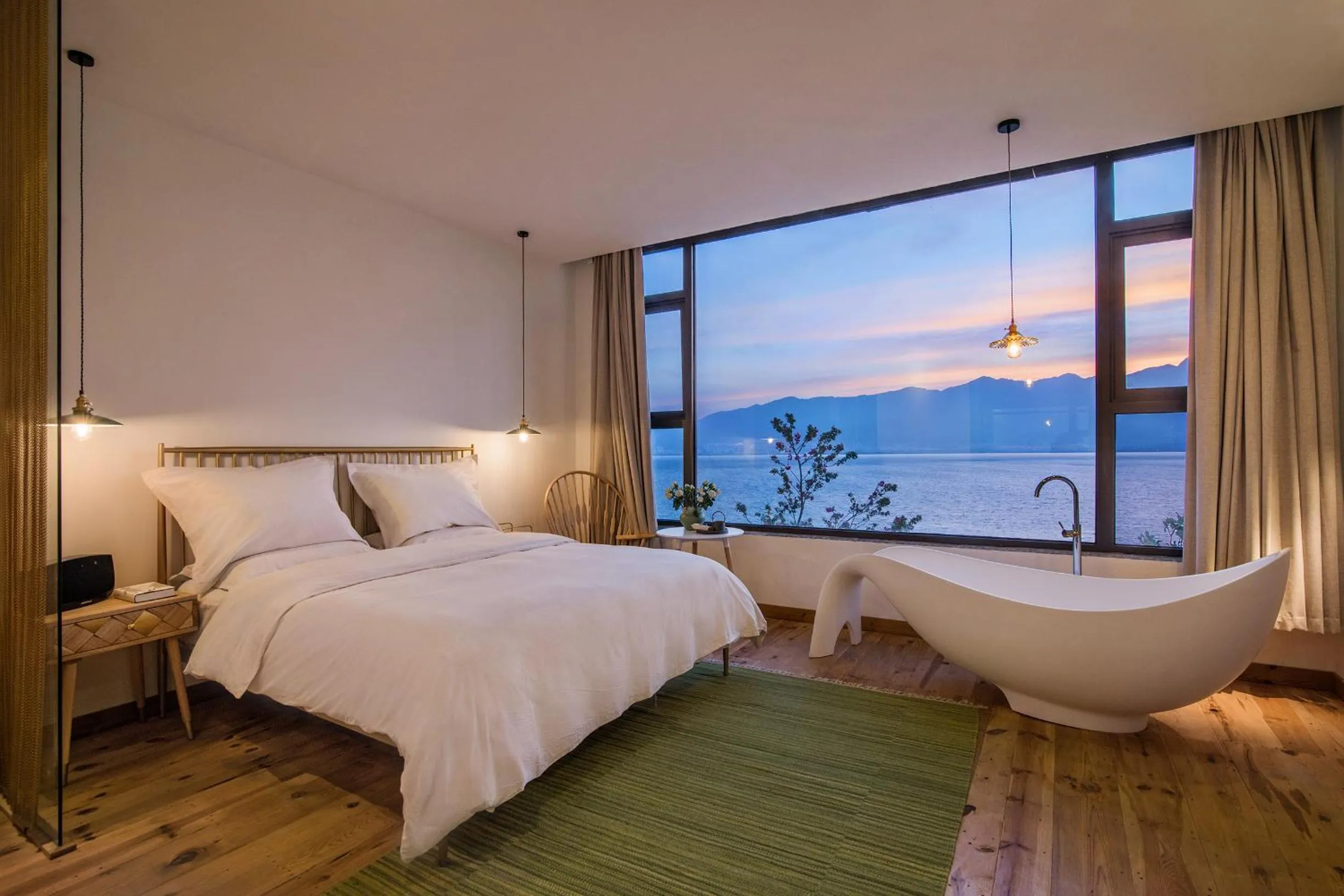 Bed in Yuanshanqing·Stone Hill Seaview Guesthouse