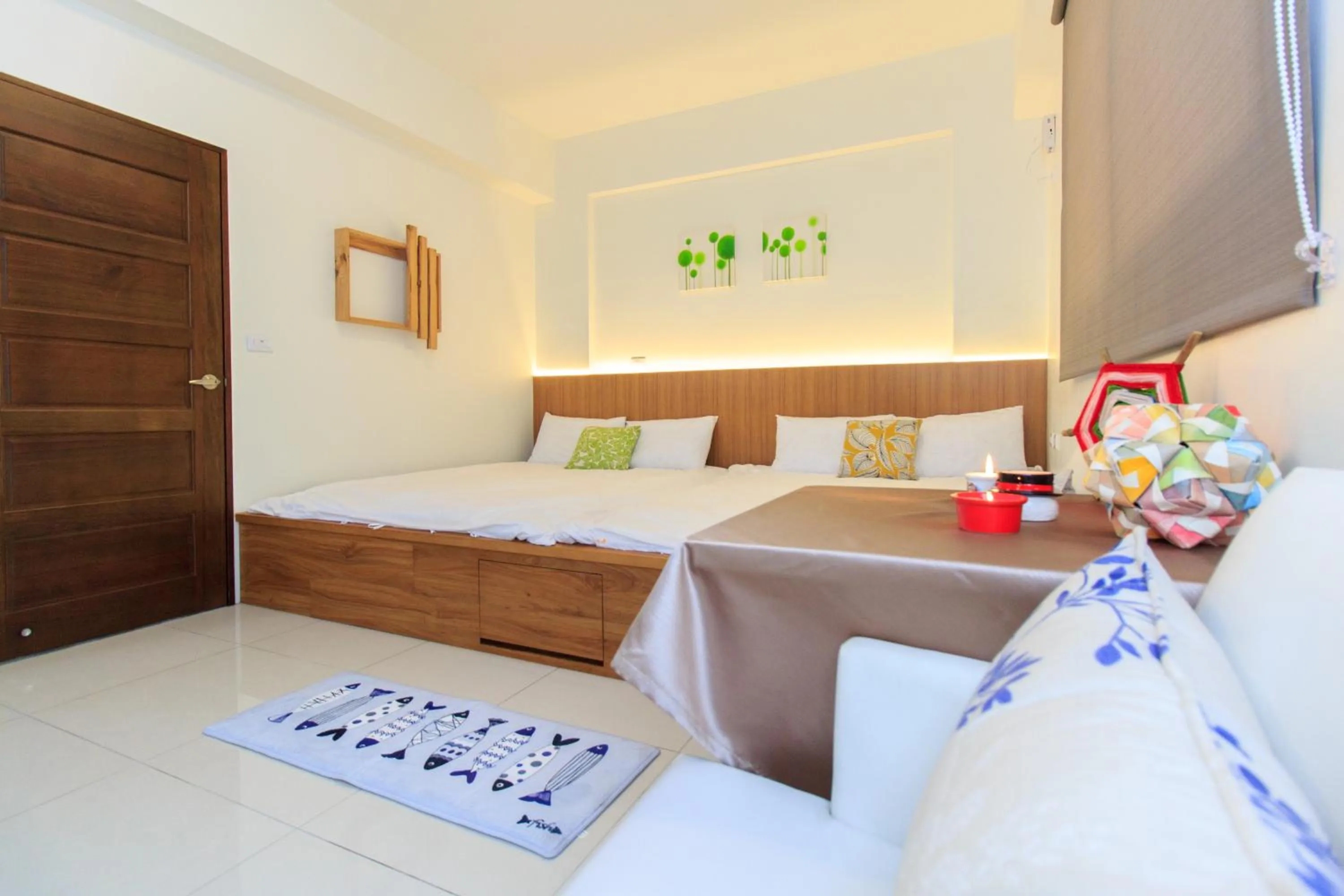 Bed in Yilan Dongshan Cypress B&B