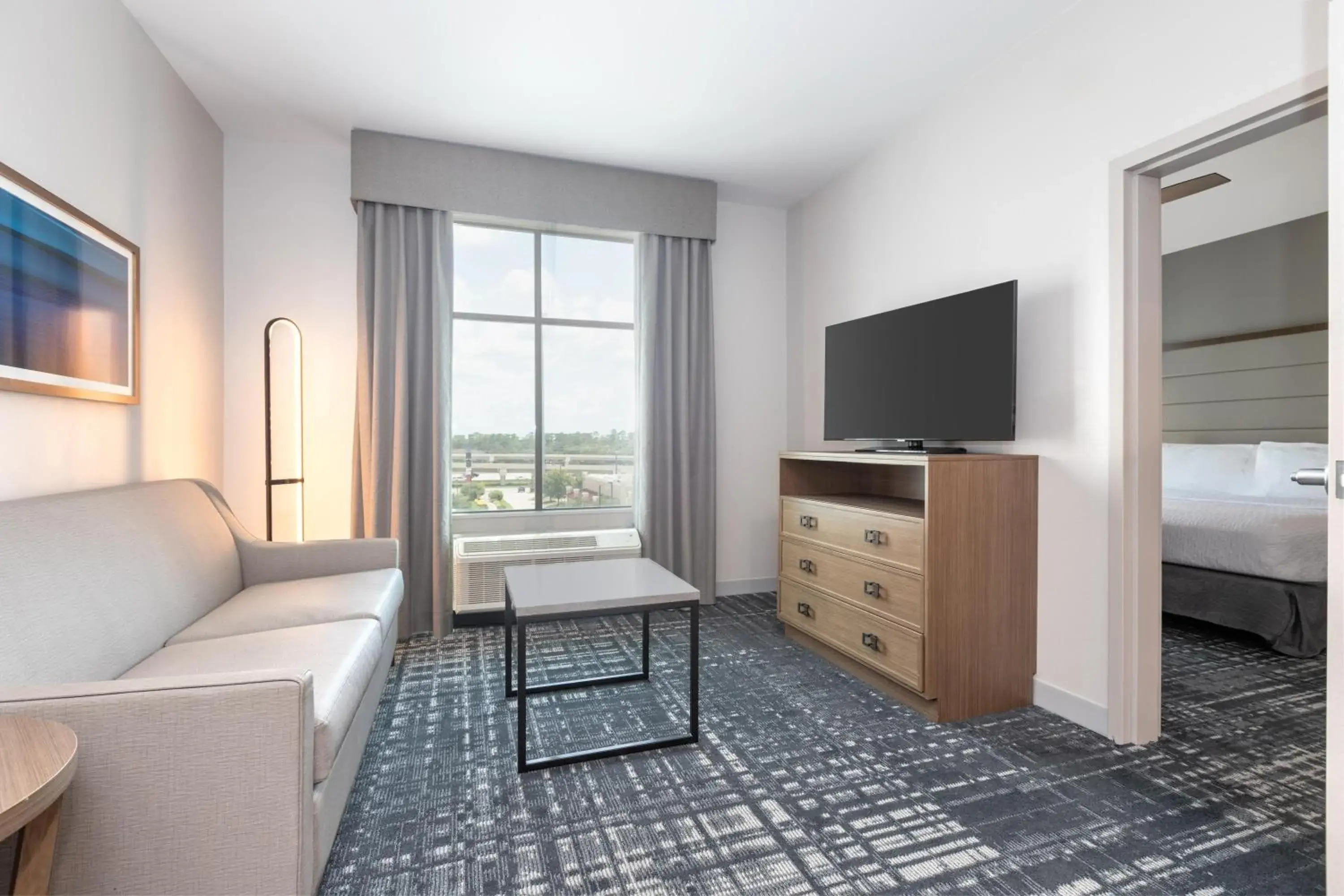 Living room, Bed in Homewood Suites By Hilton Houston Memorial Living room, Bed in Homewood Suites By Hilton Houston Memorial