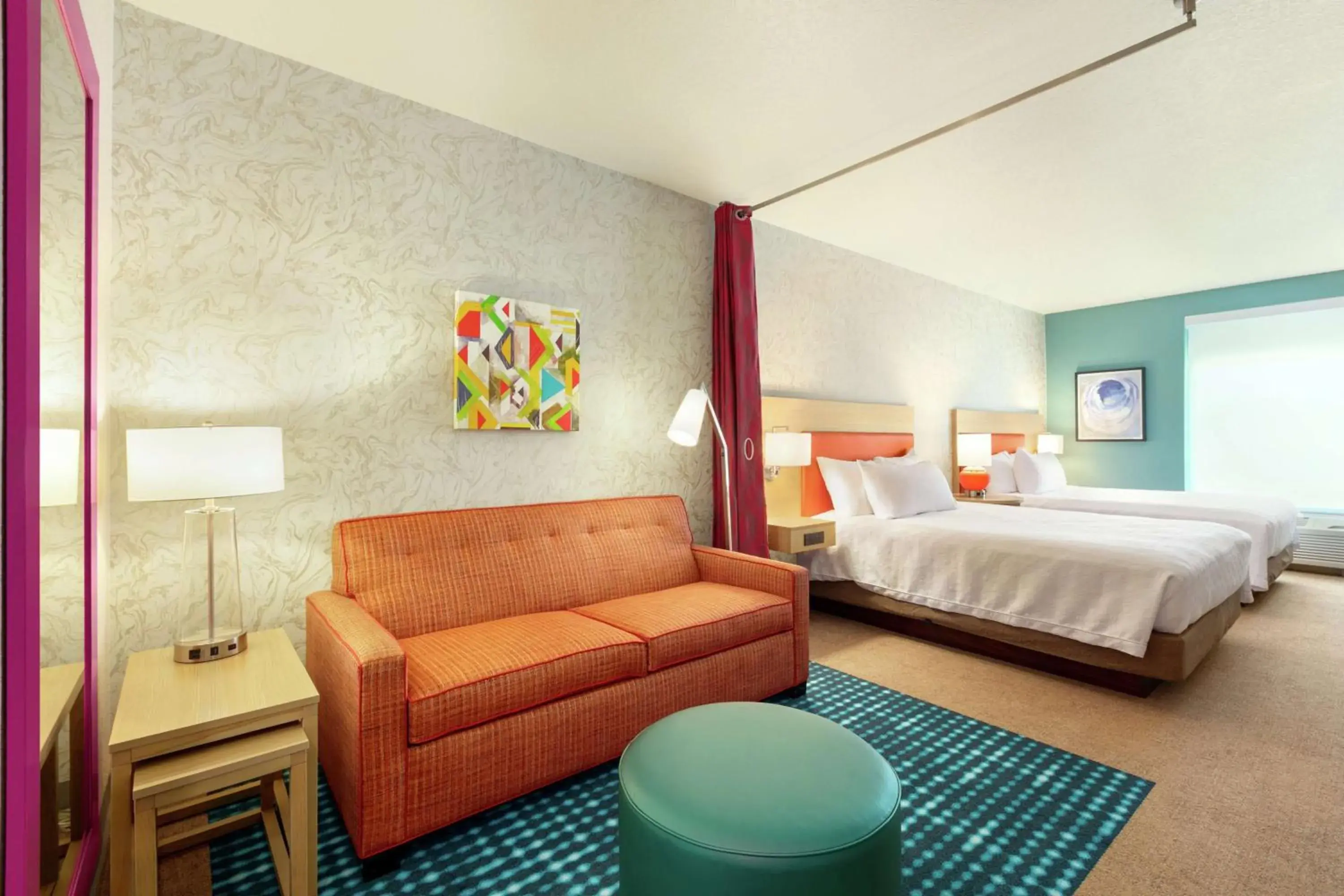 Living room, Bed in Home2 Suites By Hilton Brandon Tampa Living room, Bed in Home2 Suites By Hilton Brandon Tampa