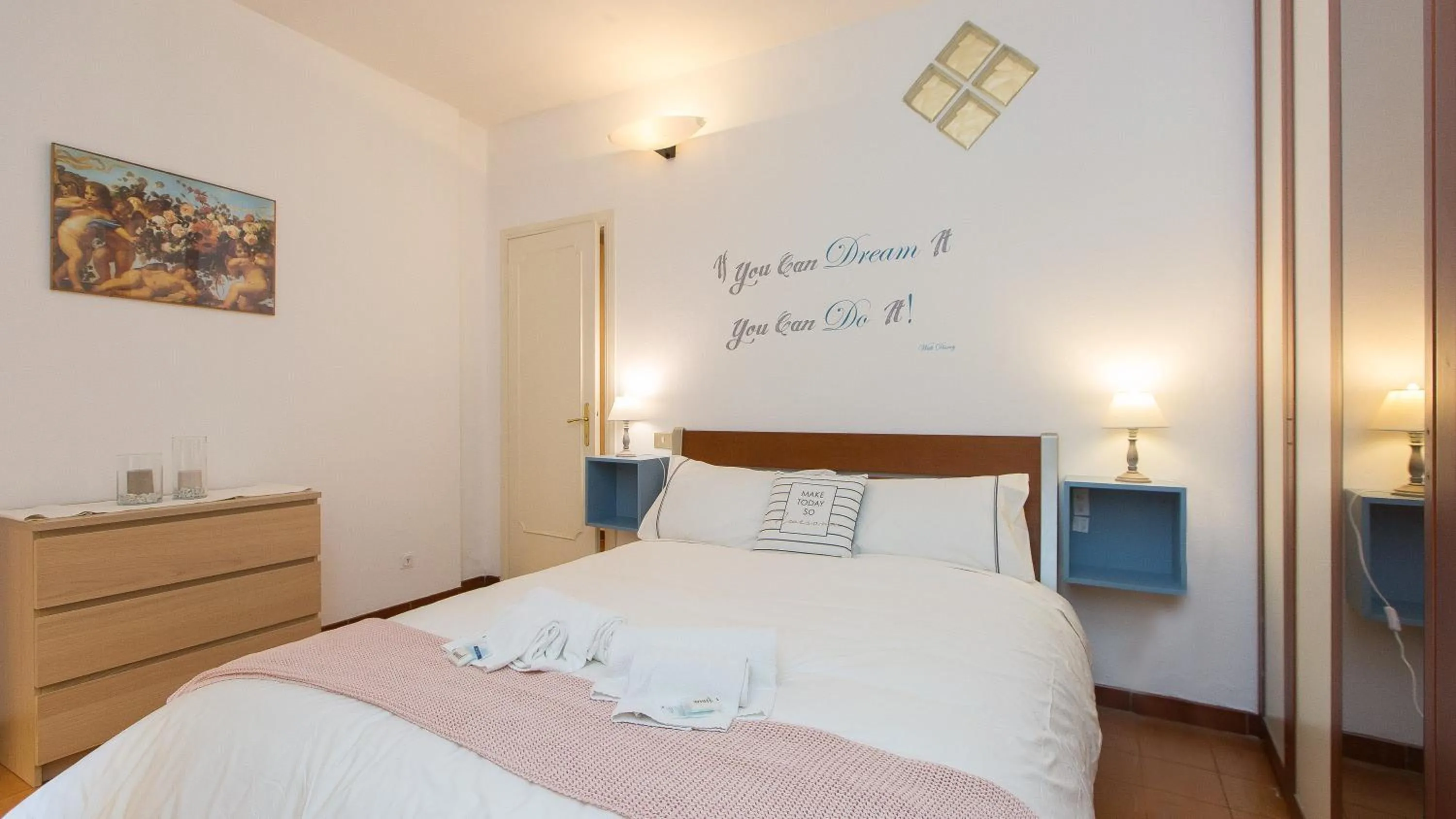 Bedroom, Bed in Rental in Rome Panieri Terrace