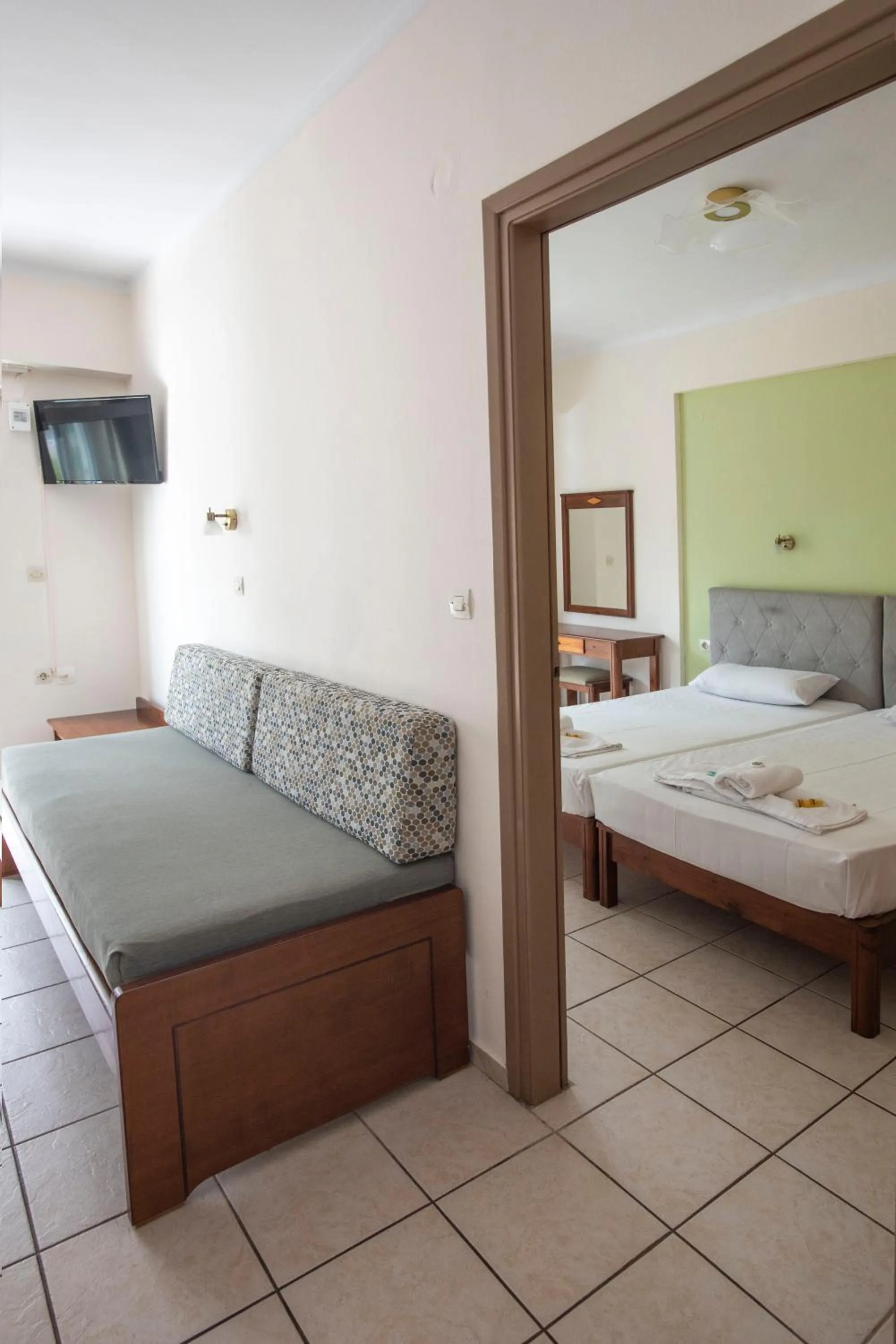 Bed in Matthias Hotel Apartments