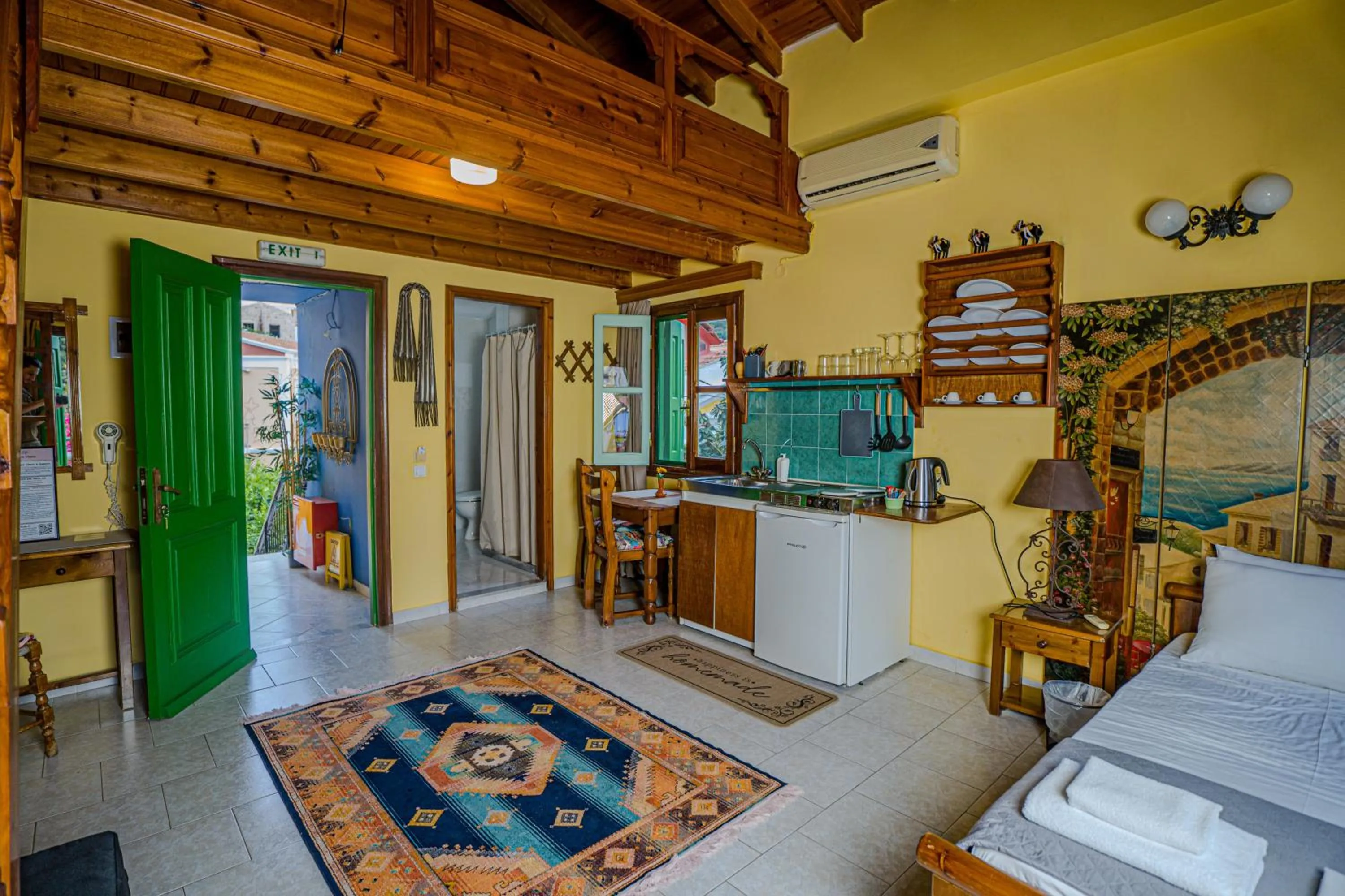 Living room, Bed in Symi Garden Studios