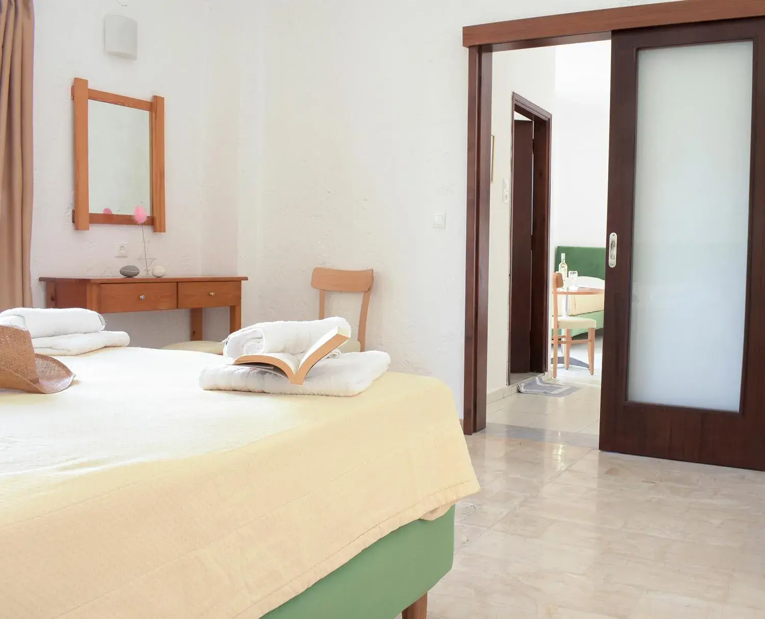 Bed in Arhodiko Hotel Bed in Arhodiko Hotel