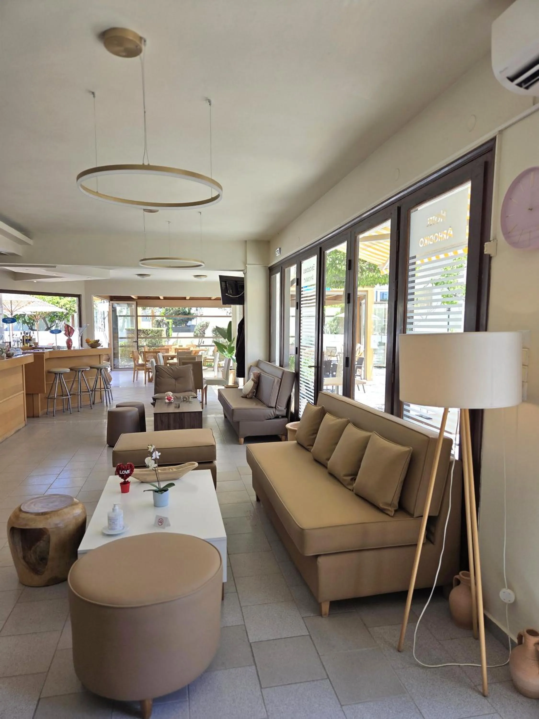 Lounge or bar in Arhodiko Hotel