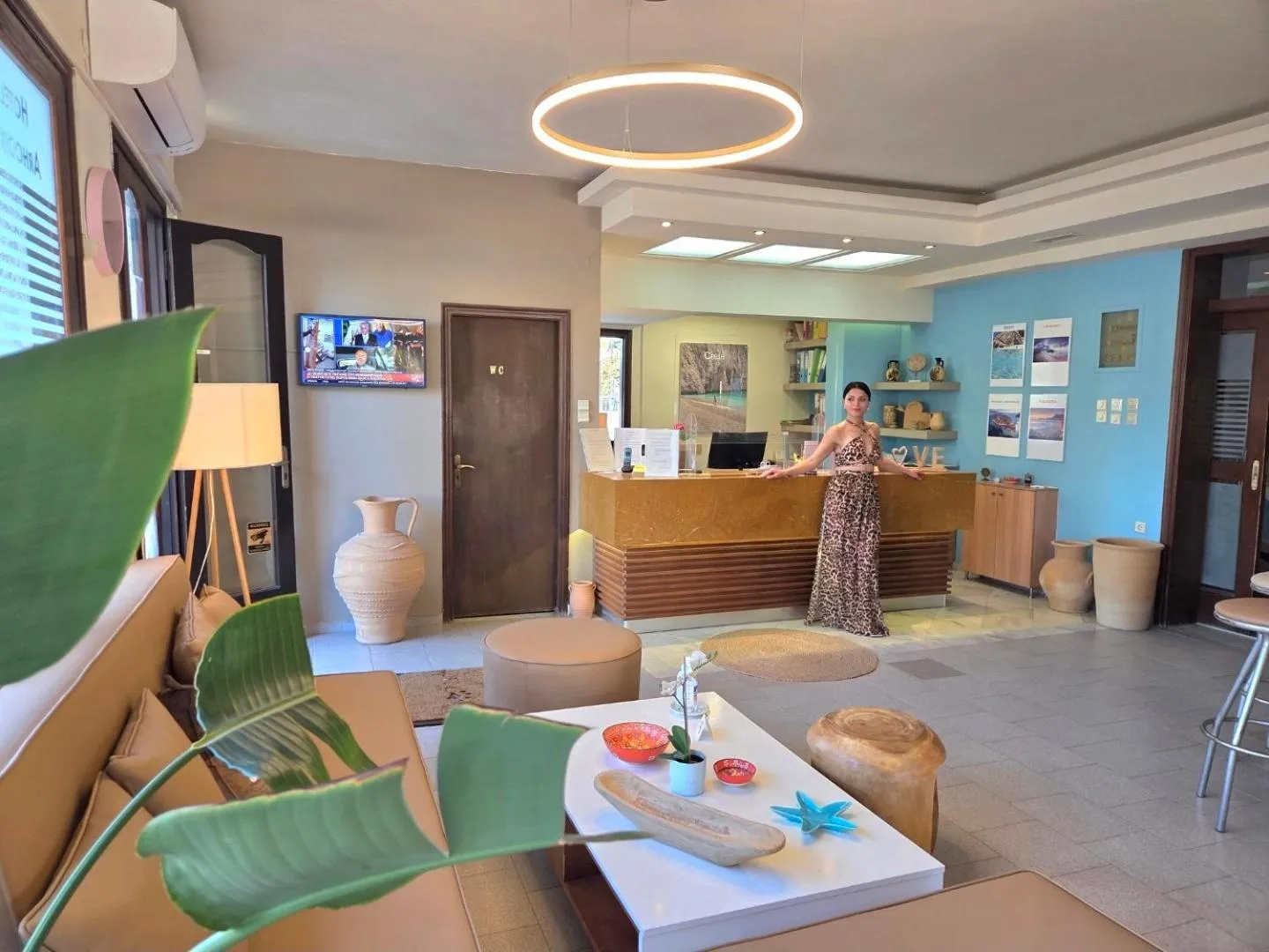 Lobby or reception in Arhodiko Hotel