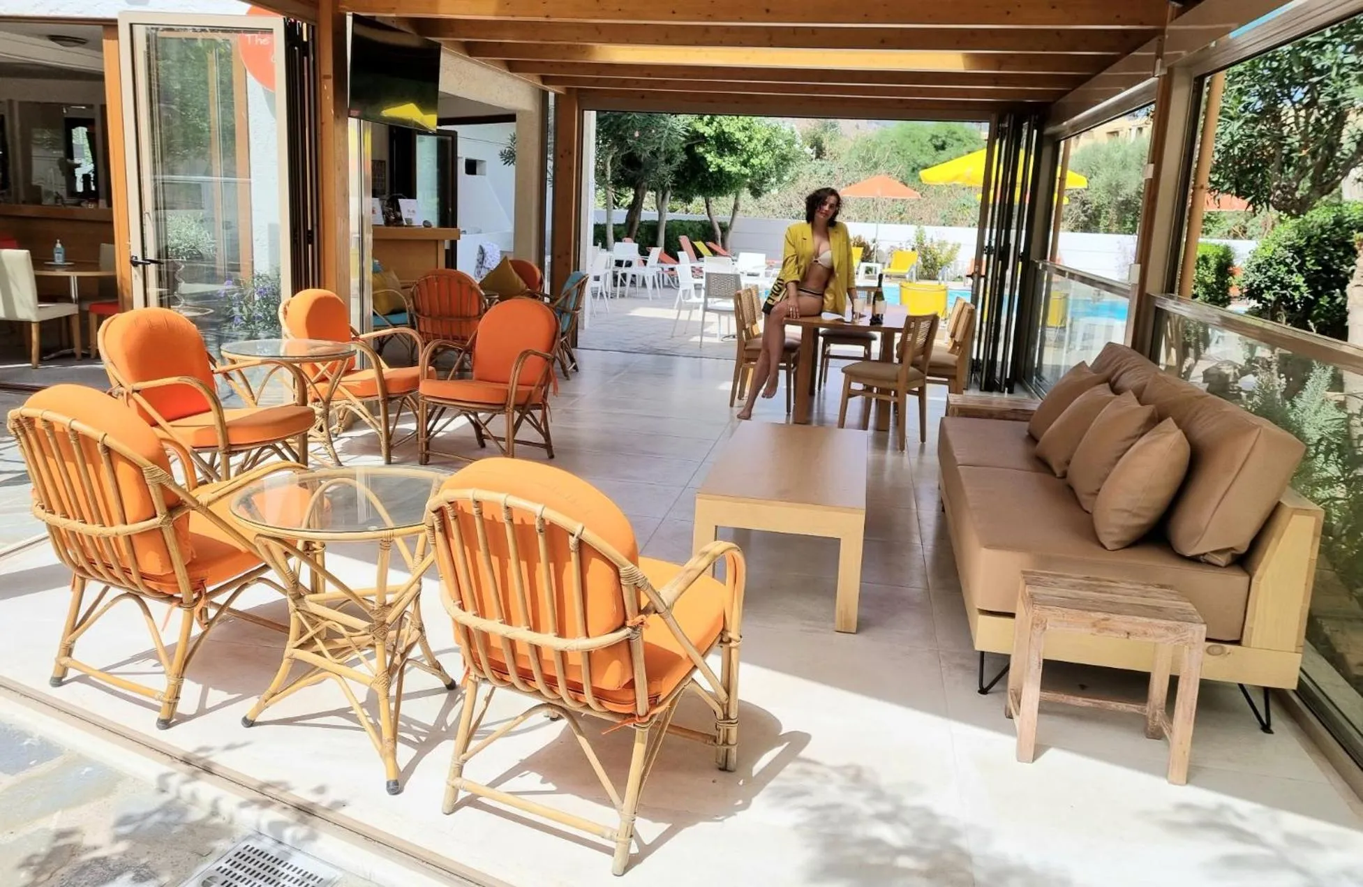 Lounge or bar in Arhodiko Hotel