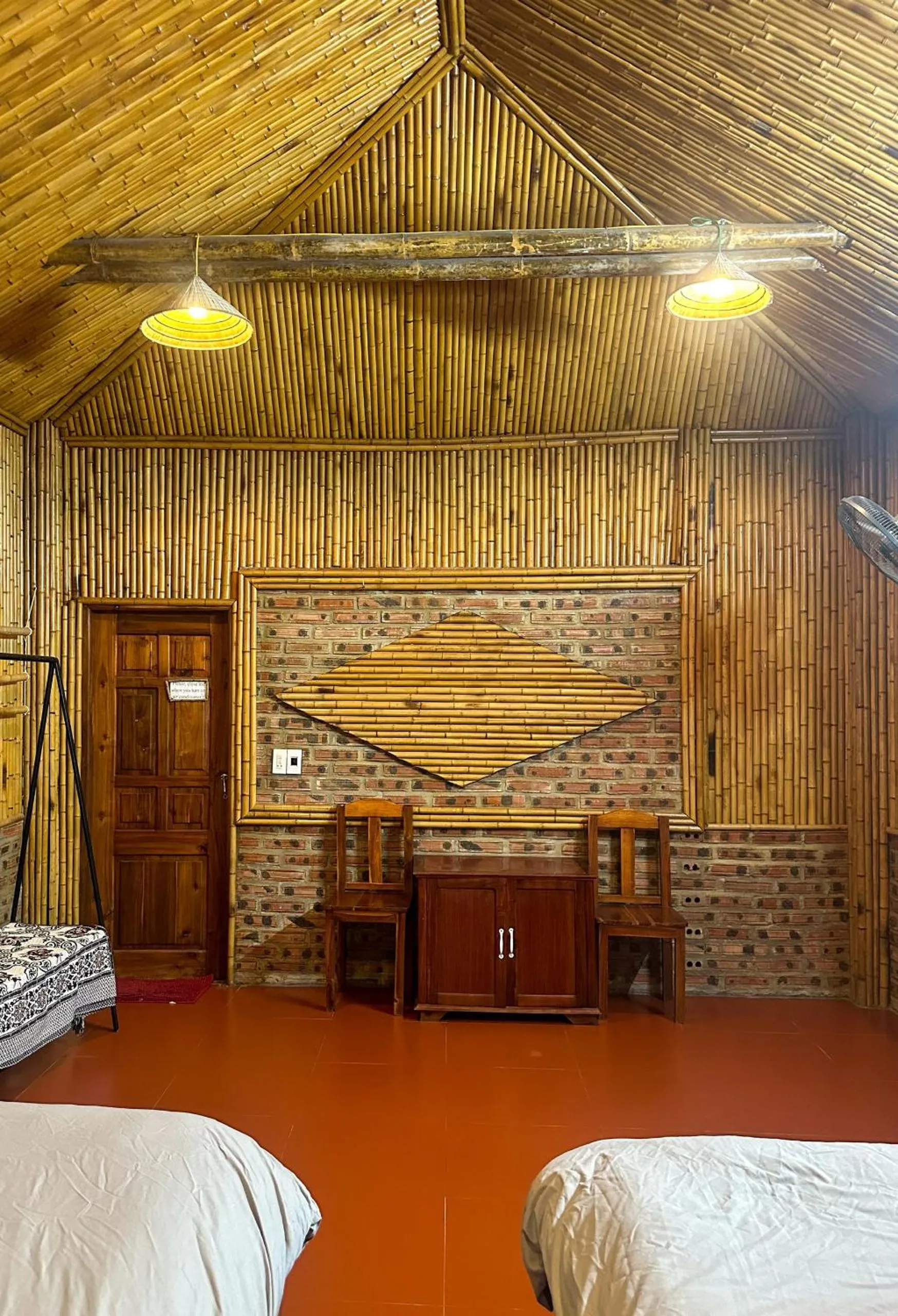 Seating area, Bed in Ninh Binh Bamboo Farmstay