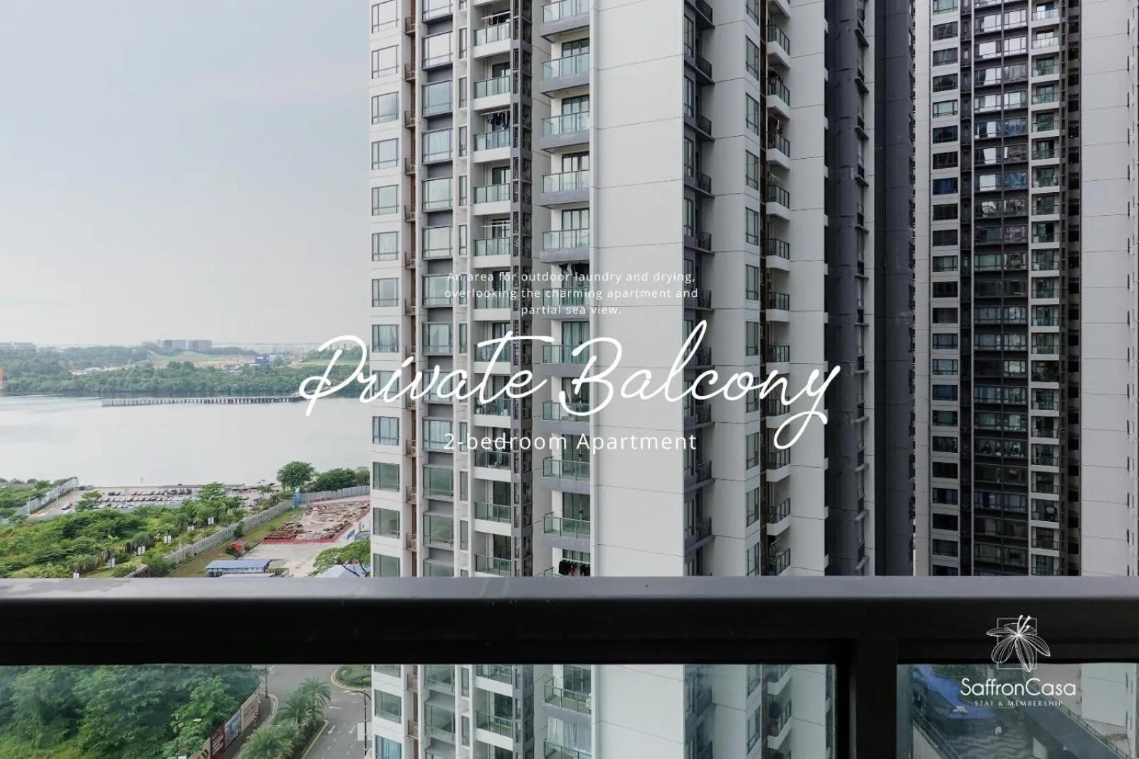 Pool view in R&F Princess Cove JB By SaffronCasa JB