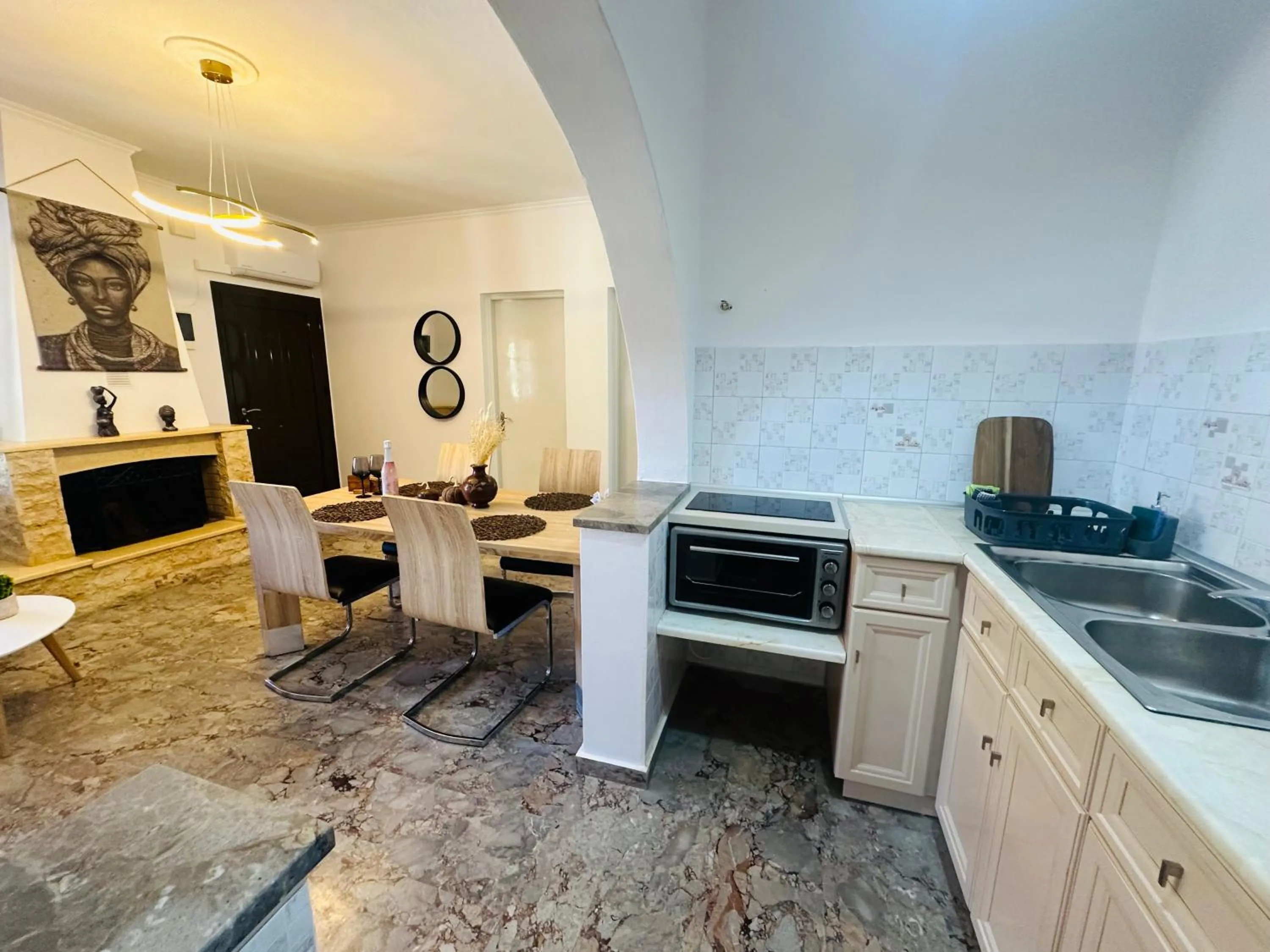 kitchen in Nikos Apartments Corfu