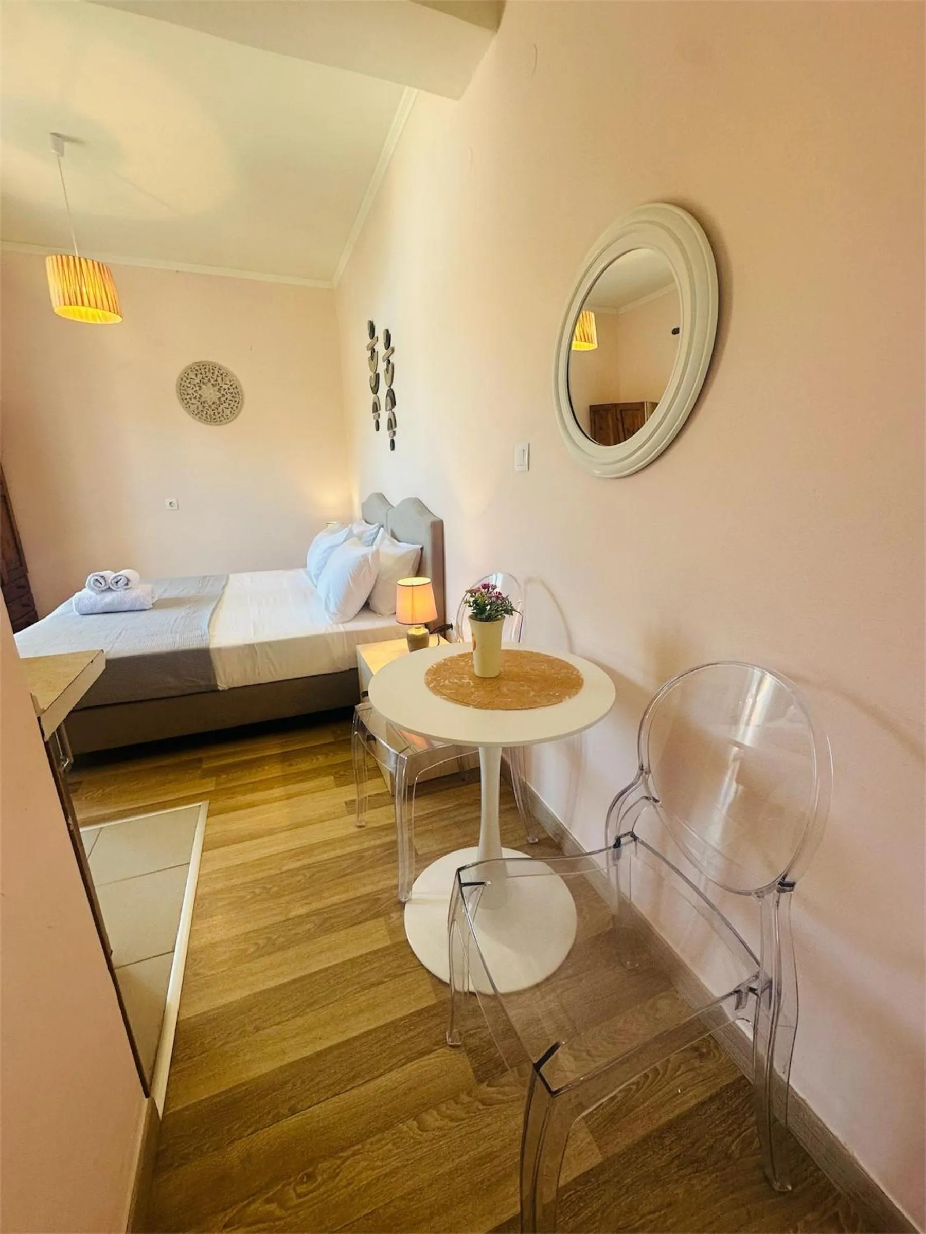 Bed in Nikos Apartments Corfu