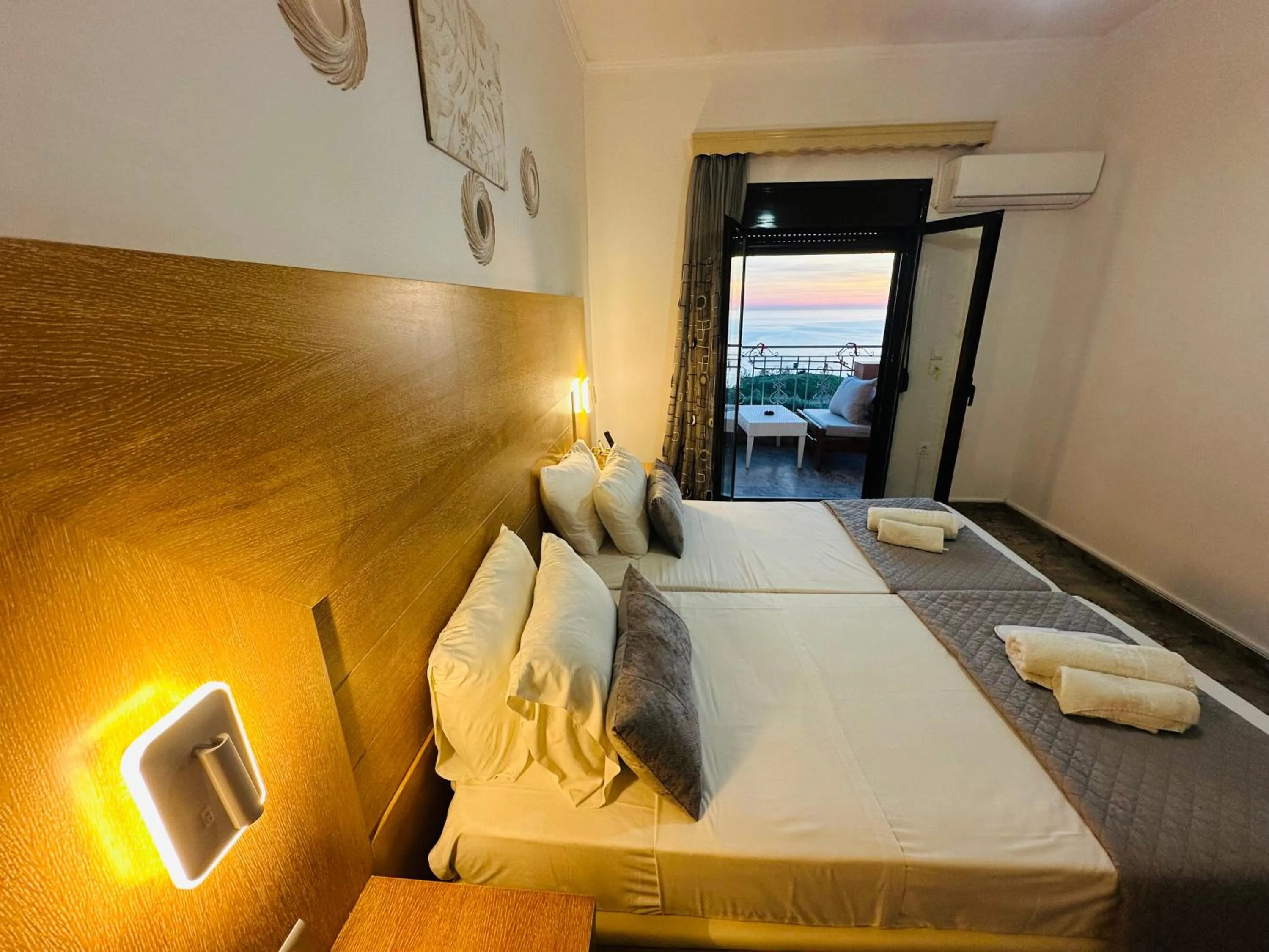 Bed in Nikos Apartments Corfu