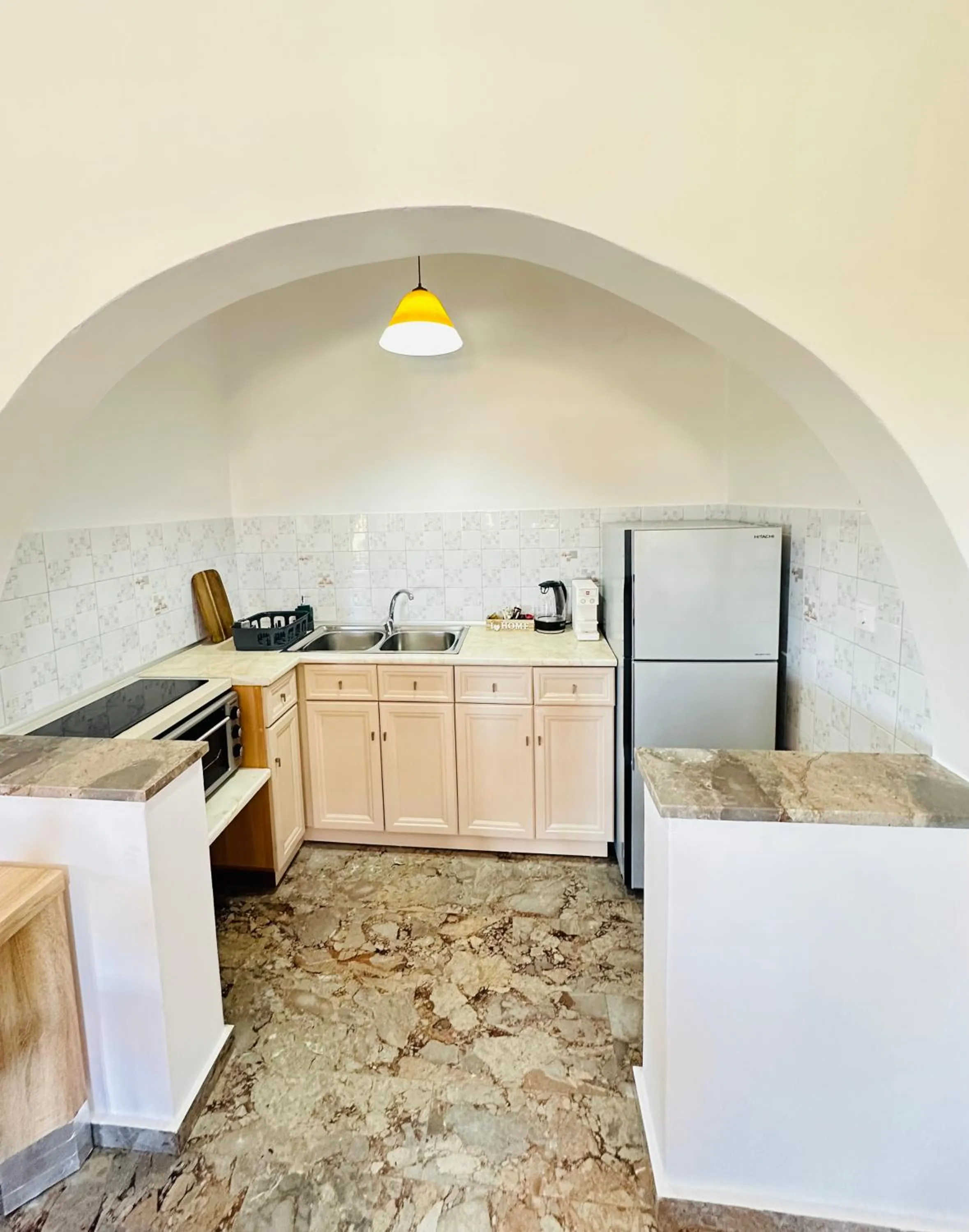 kitchen in Nikos Apartments Corfu