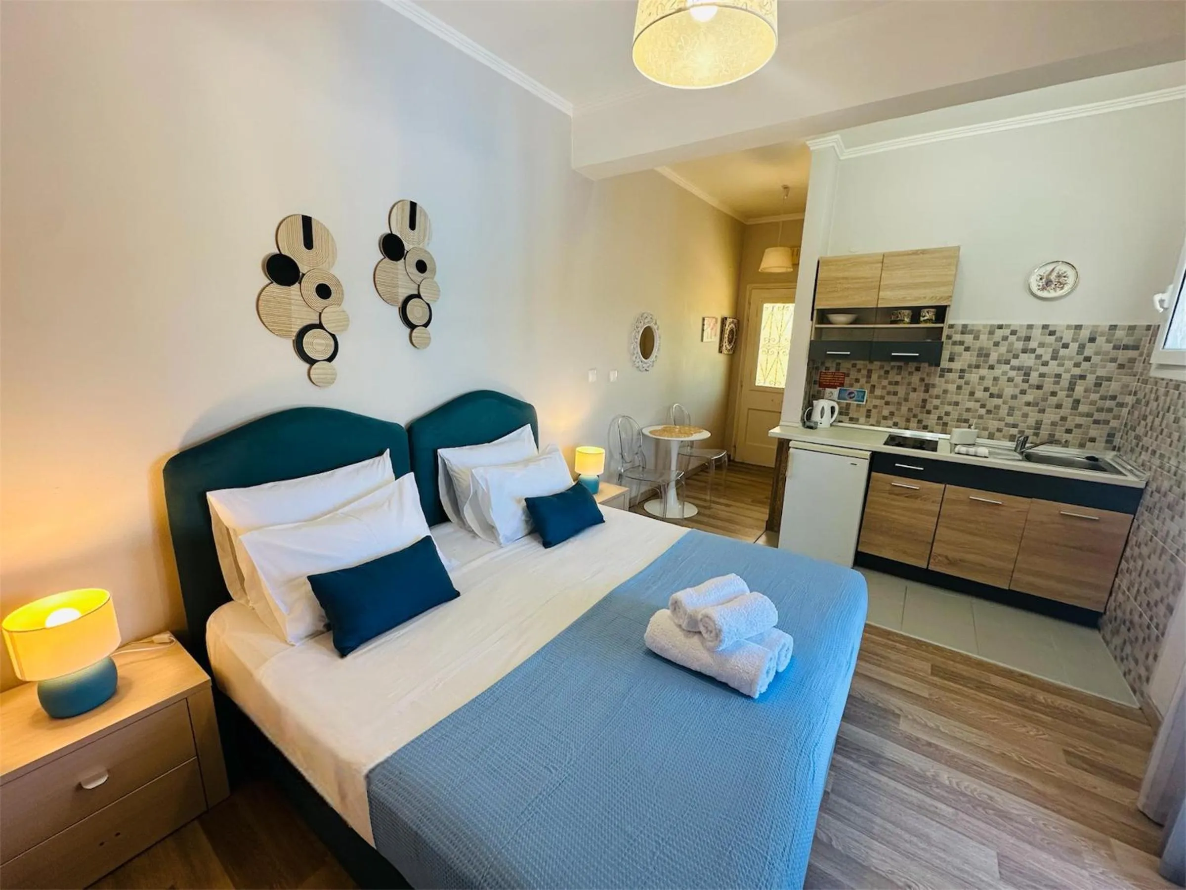 Bed in Nikos Apartments Corfu