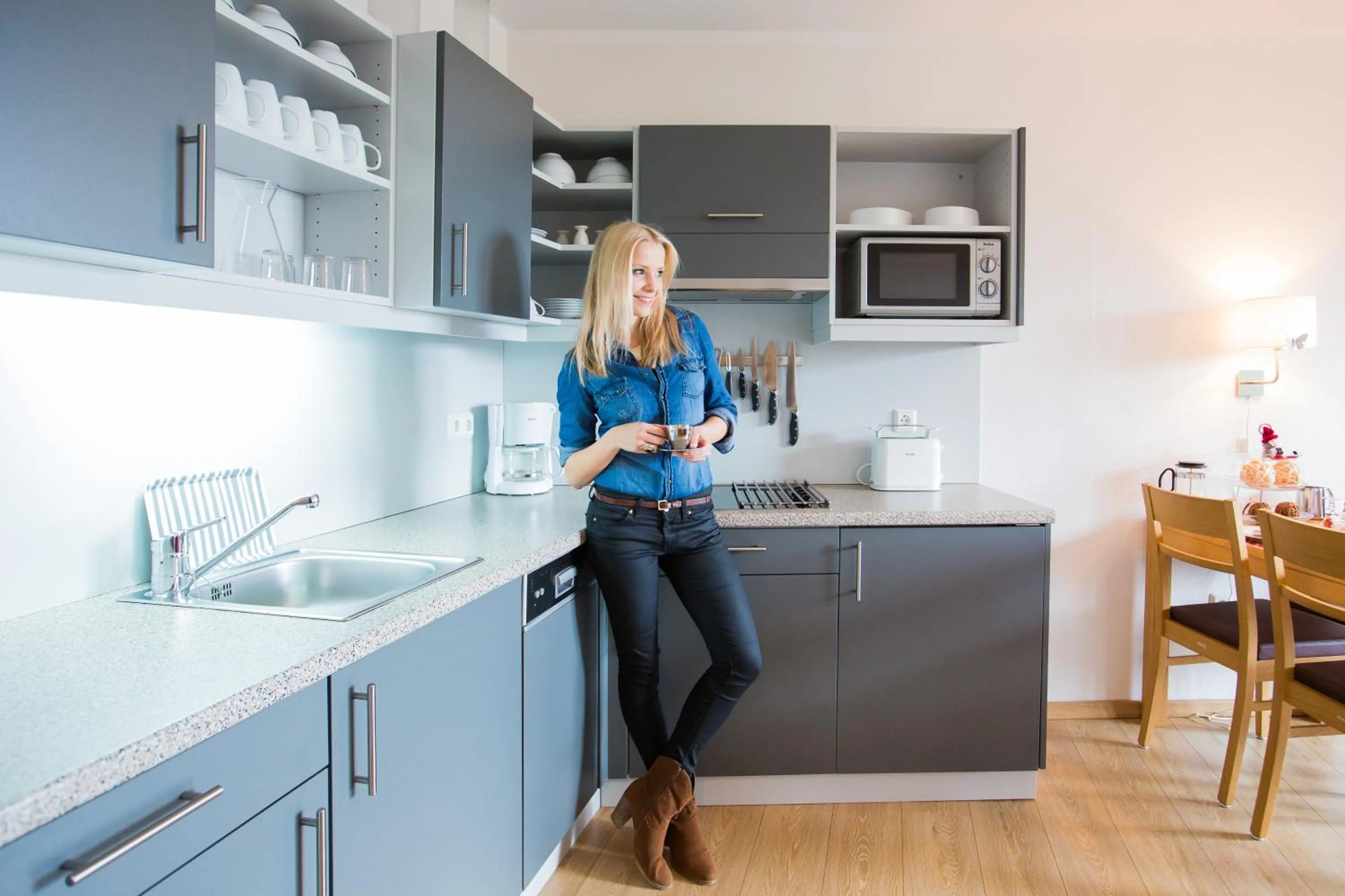 Kitchen or kitchenette in Ferienwohnanlage Prinzenhof