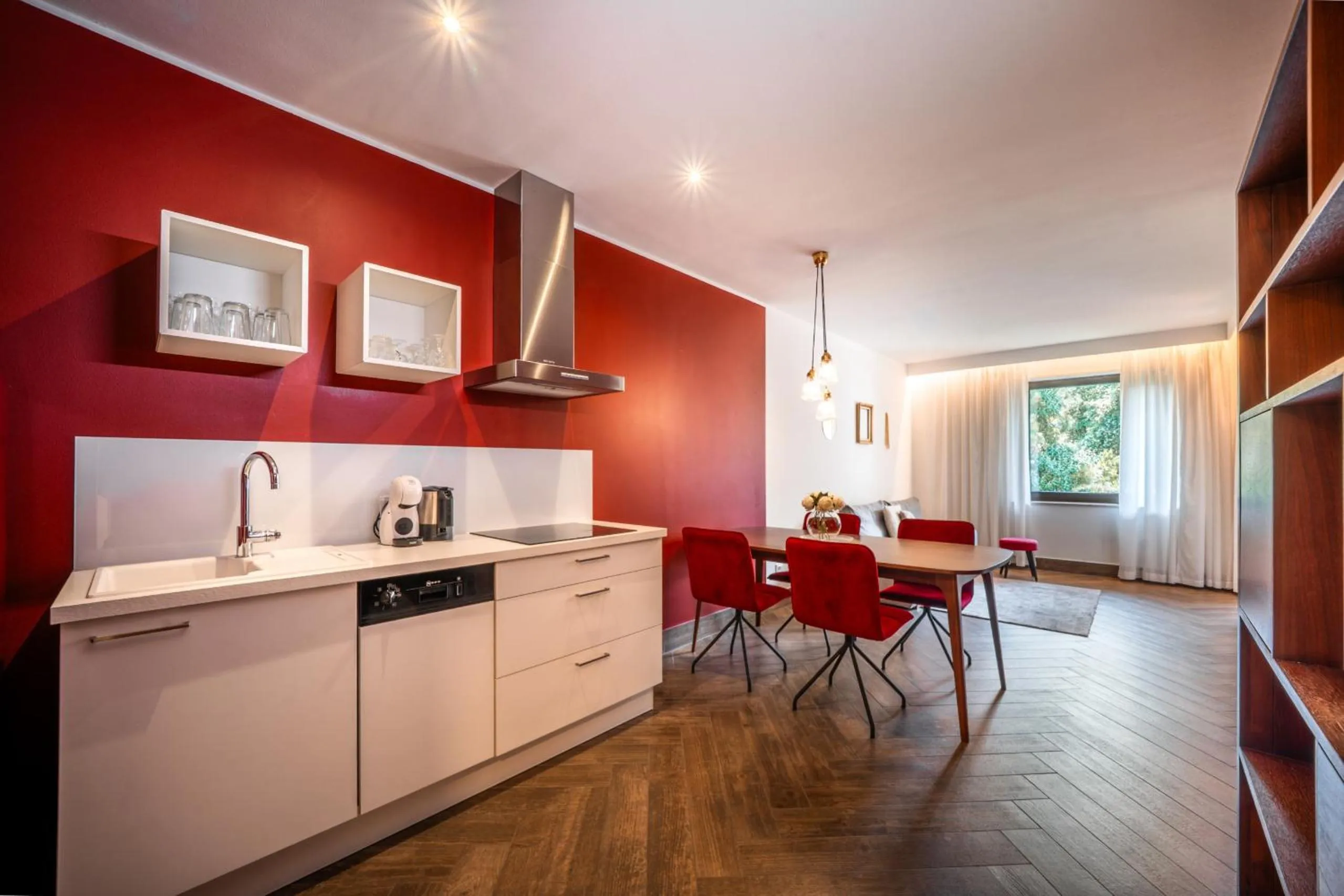 Kitchen or kitchenette in goldfinger + suites