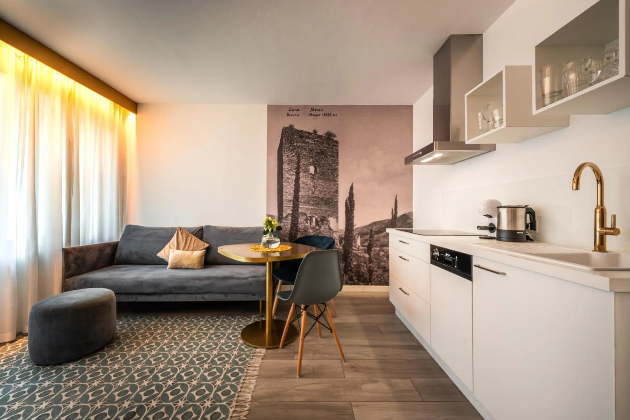 Living room in goldfinger + suites