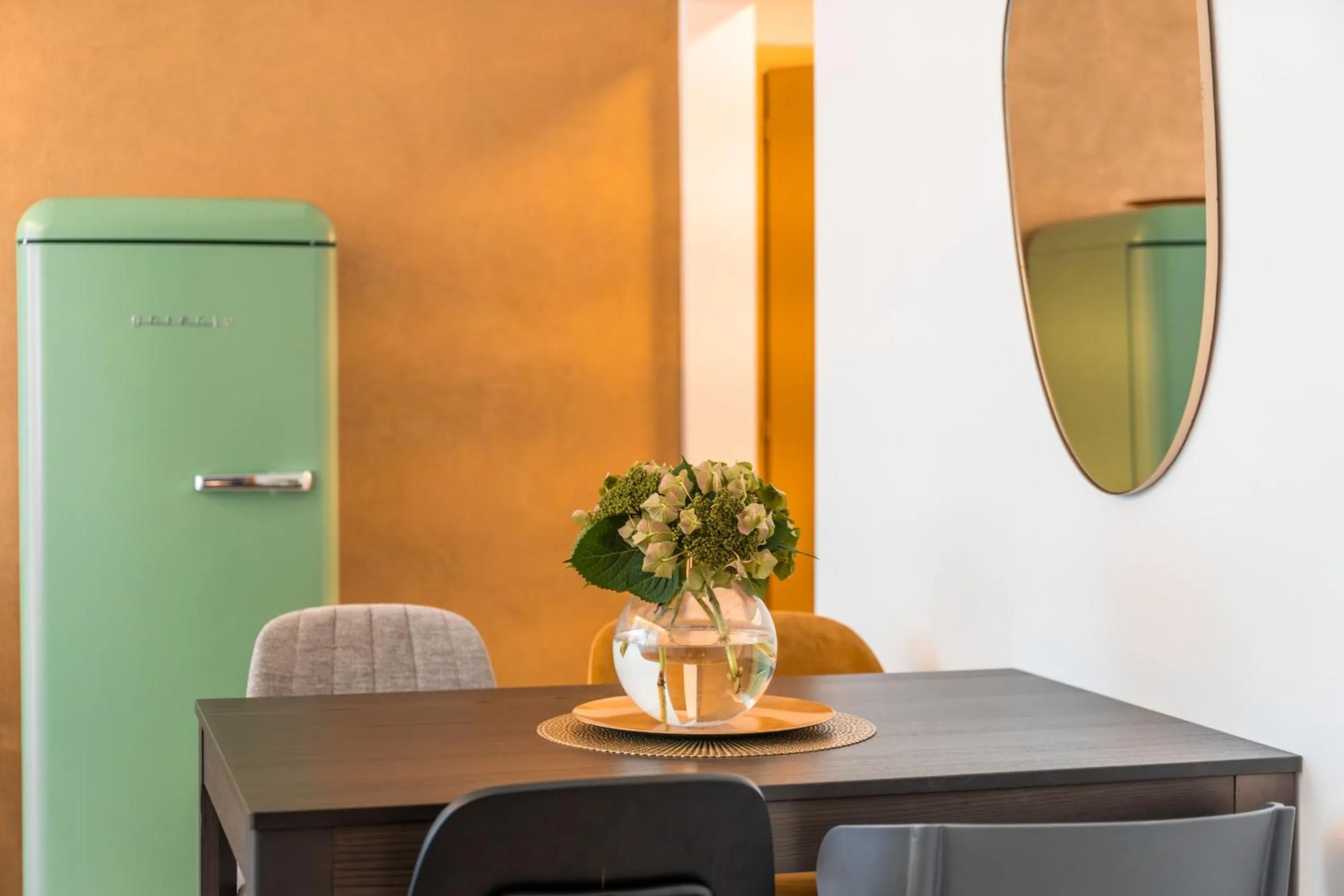 Dining area in goldfinger + suites