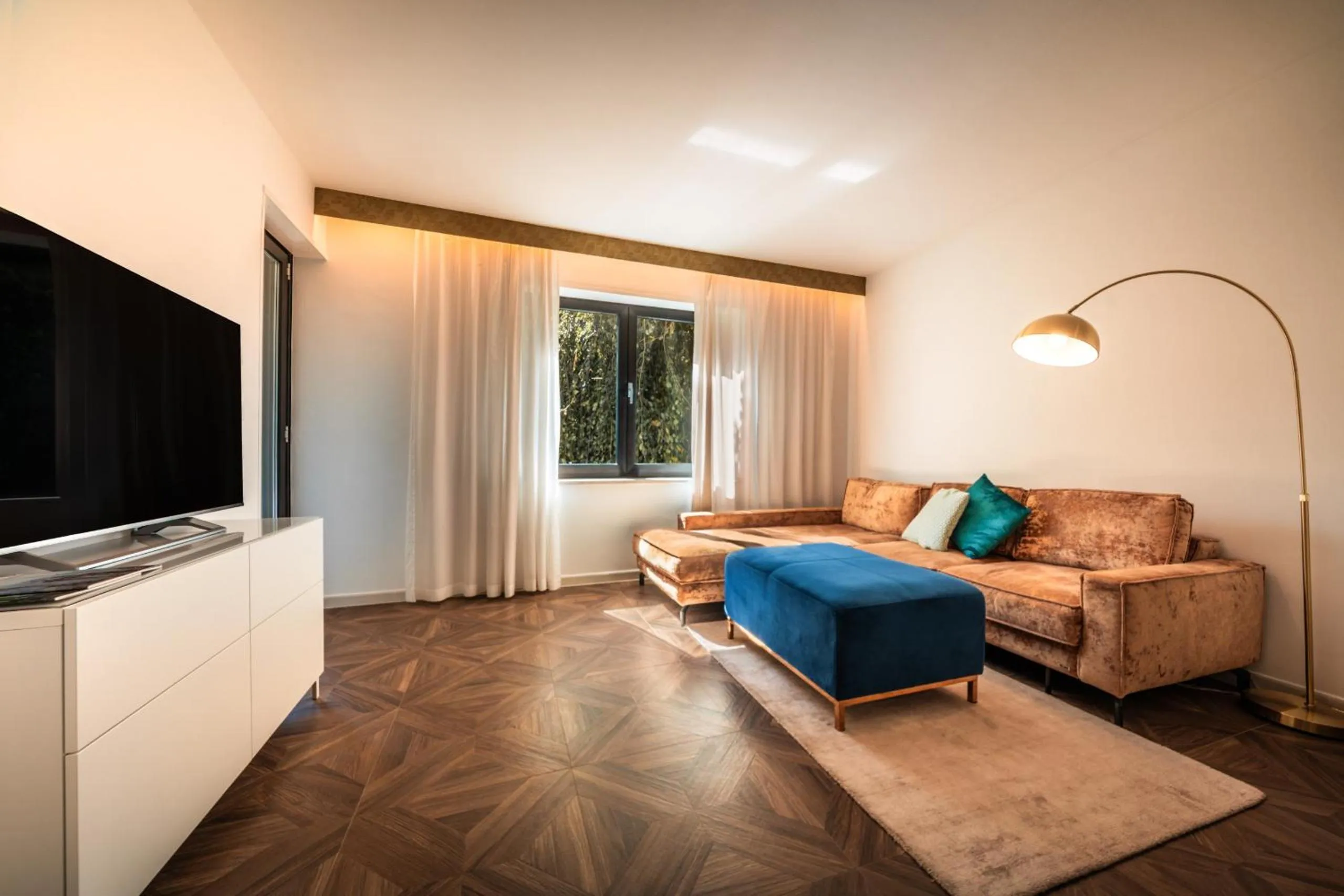 Living room in goldfinger + suites