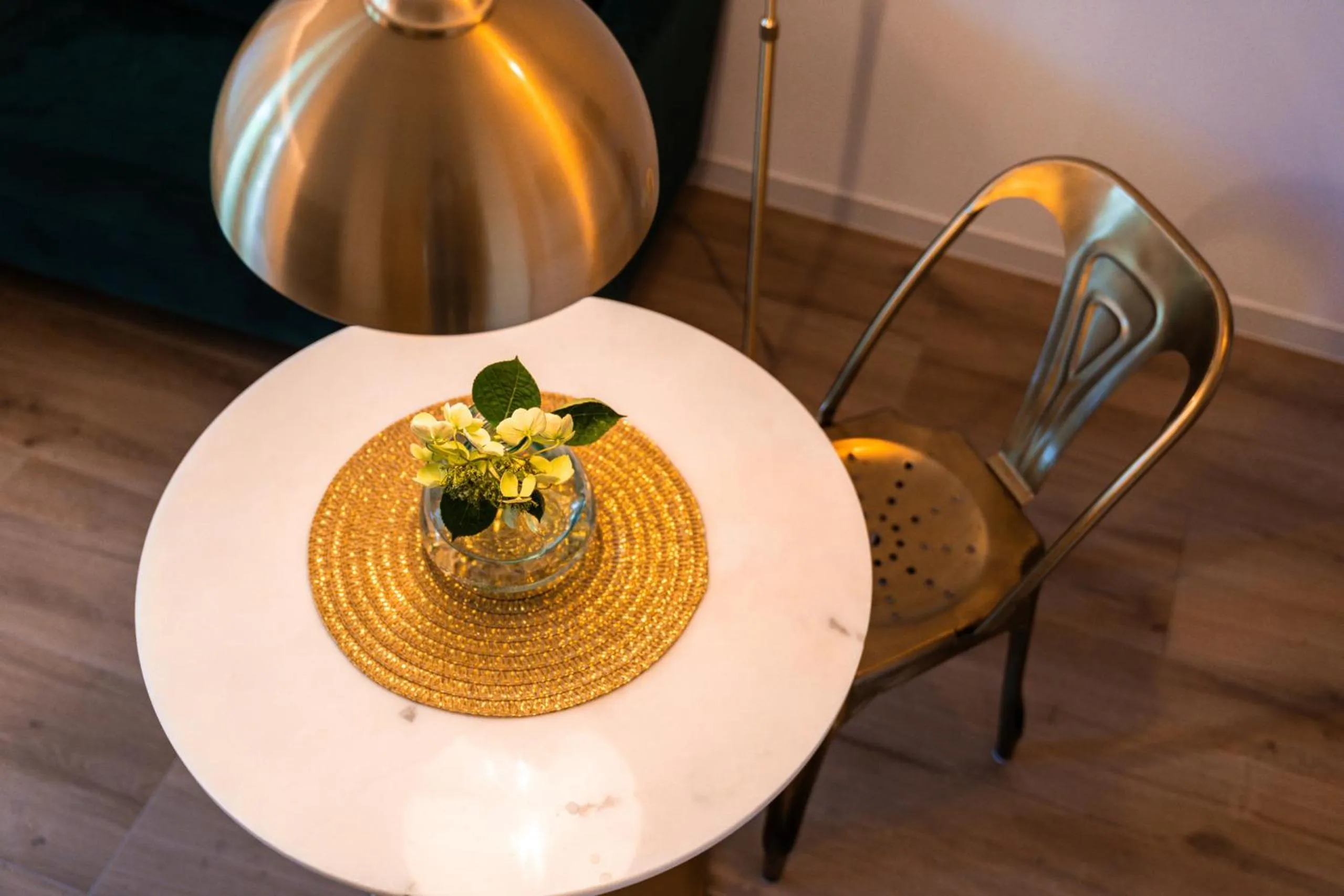 Seating area in goldfinger + suites