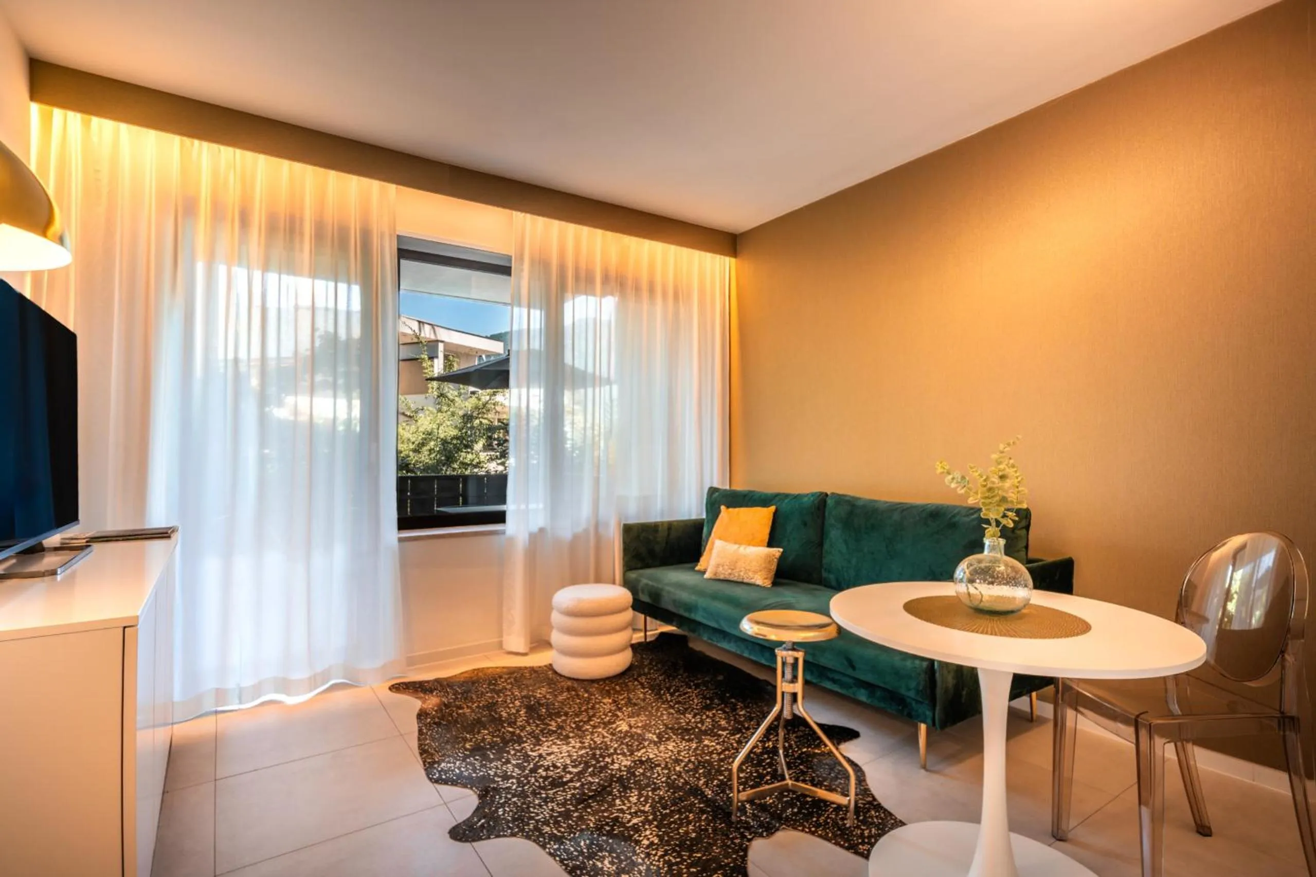 Living room in goldfinger + suites