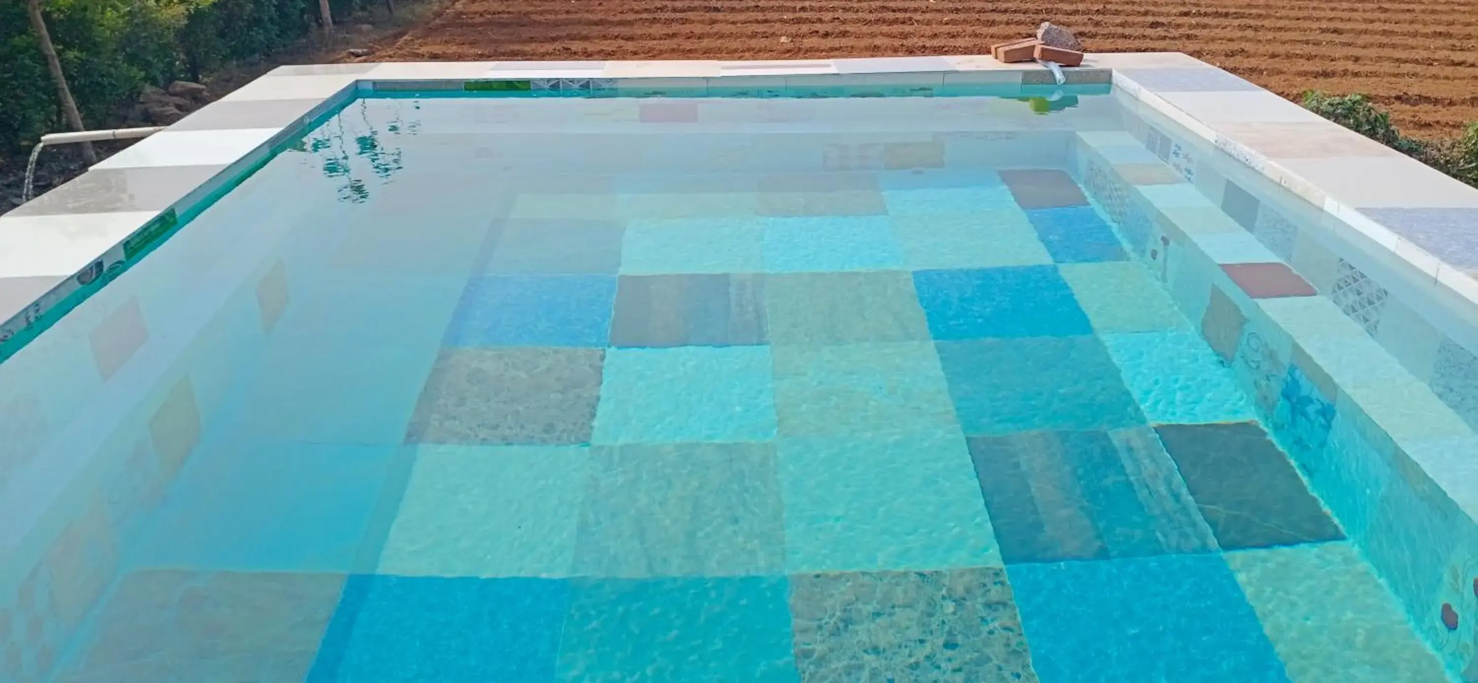 Pool view in An Authentic Village Farm Pool view in An Authentic Village Farm