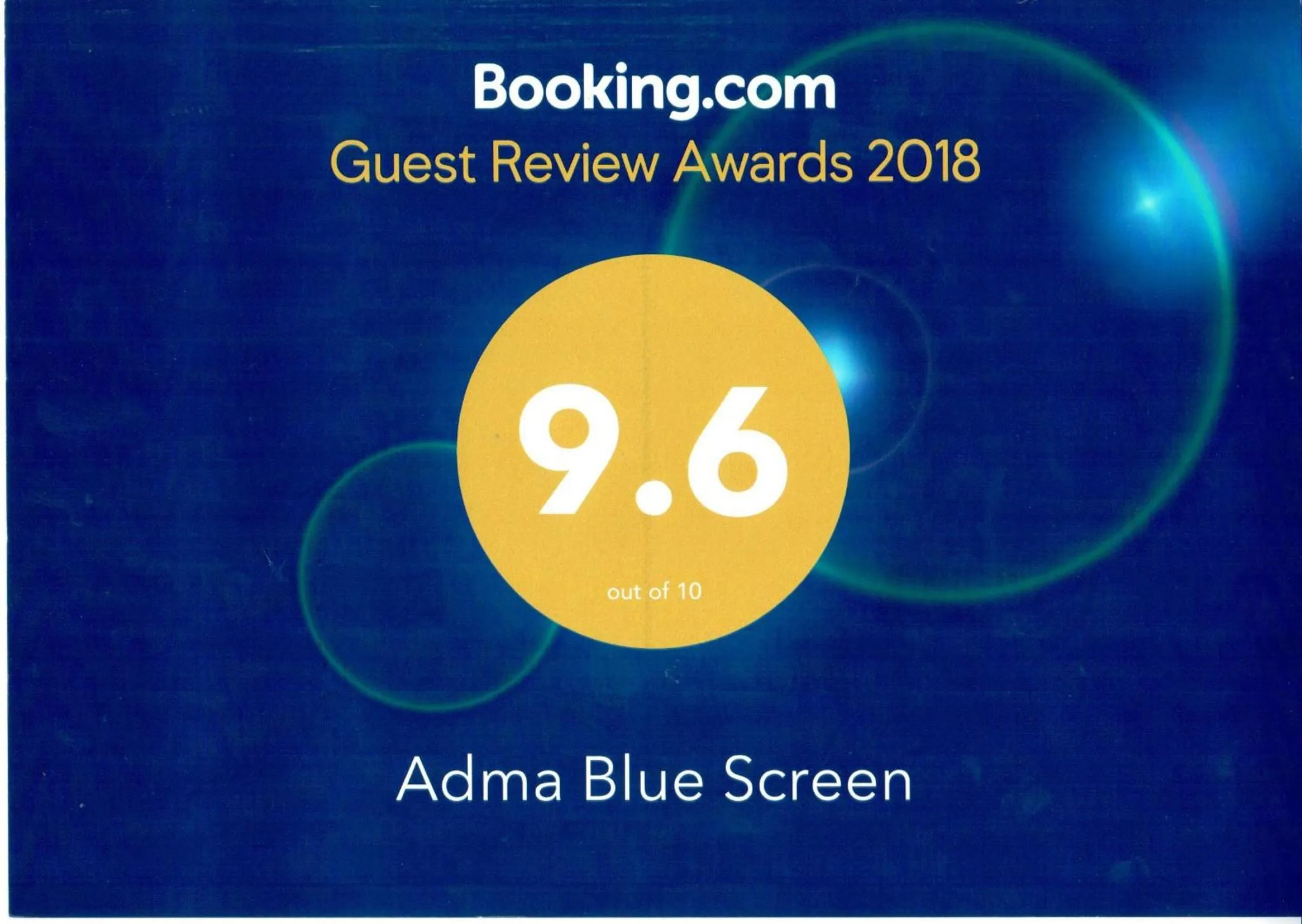 Certificate/Award in Adma Blue Screen