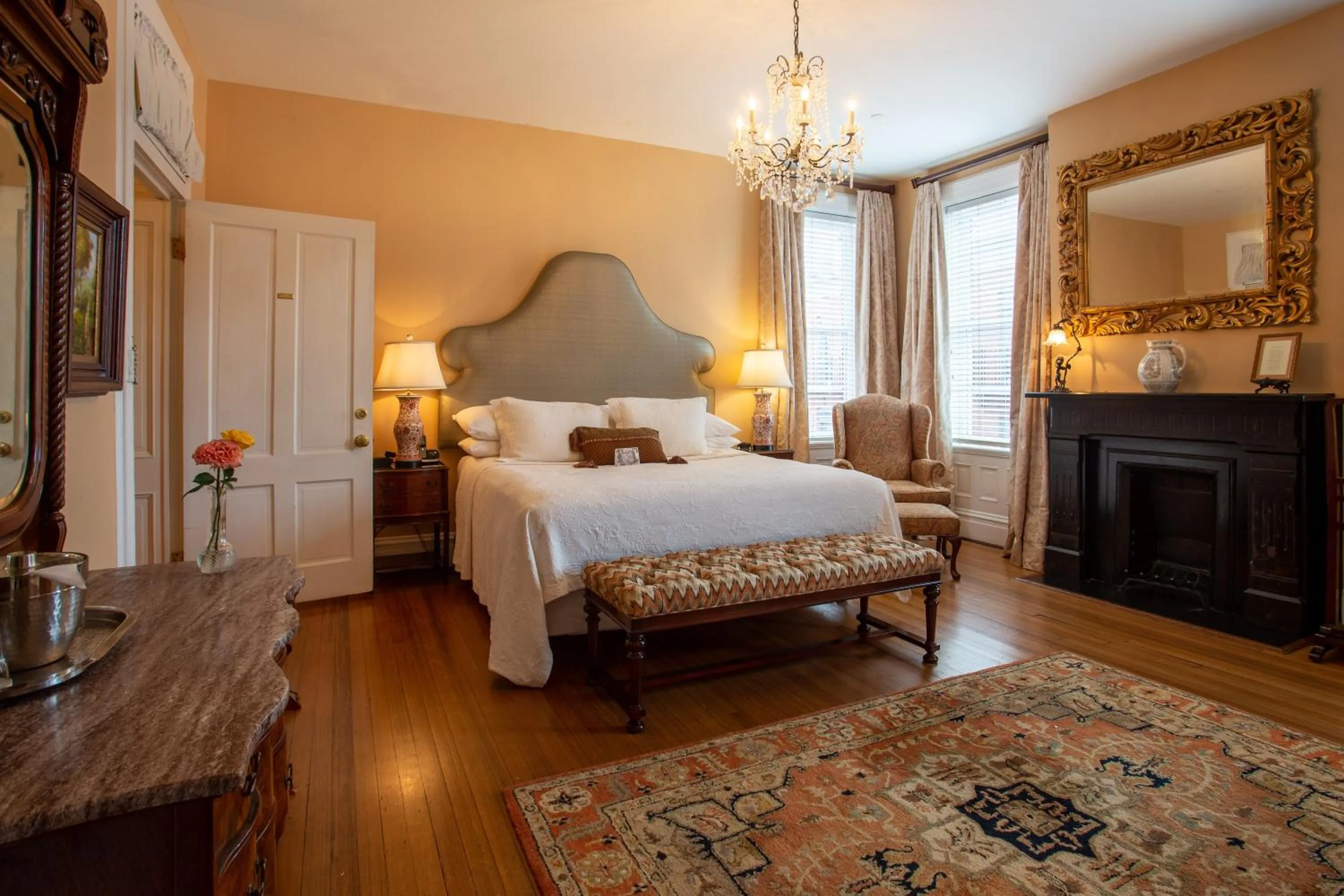 Photo of the whole room, Bed in Kehoe House, Historic Inns of Savannah Collection