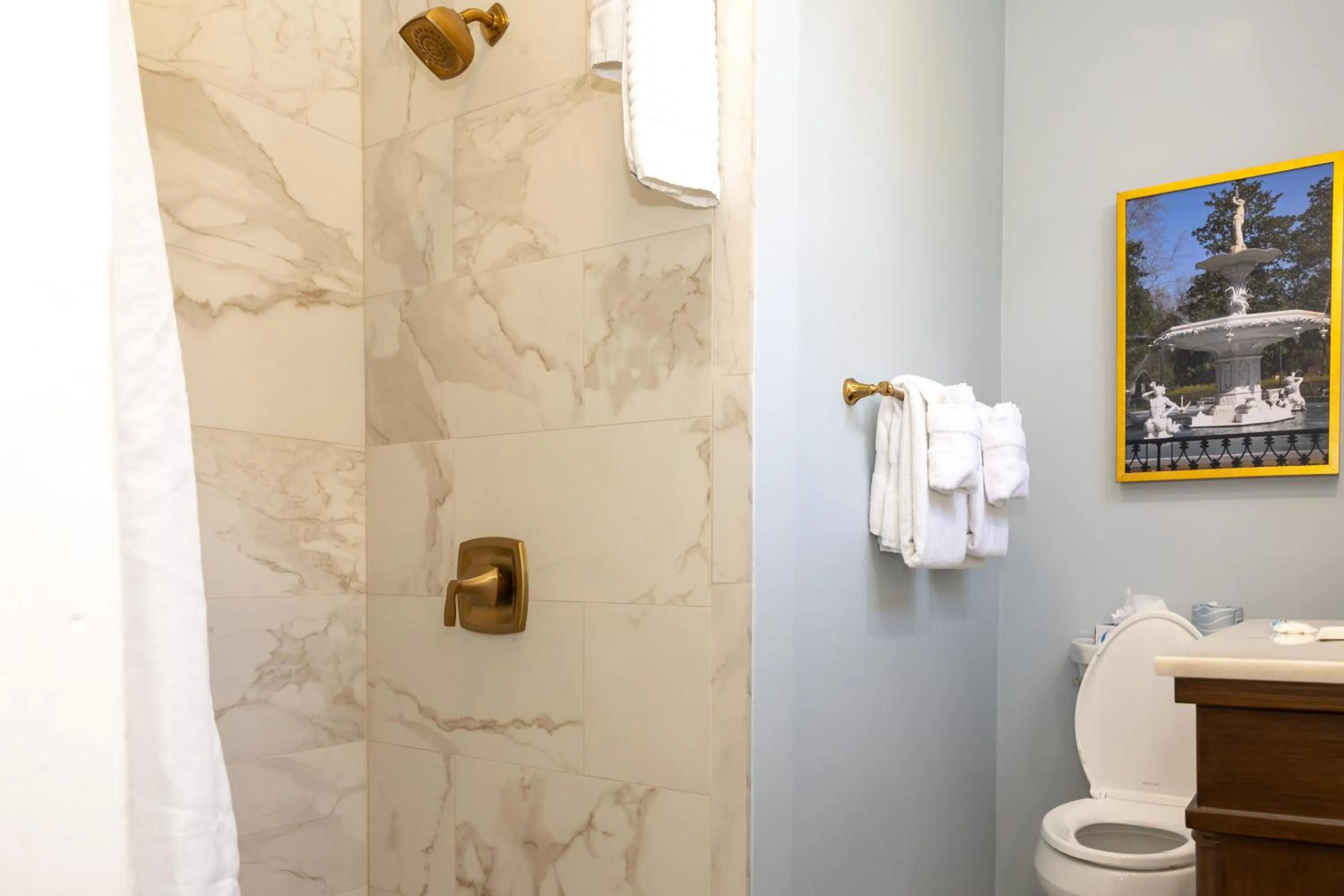 Shower in Eliza Thompson House, Historic Inns of Savannah Collection