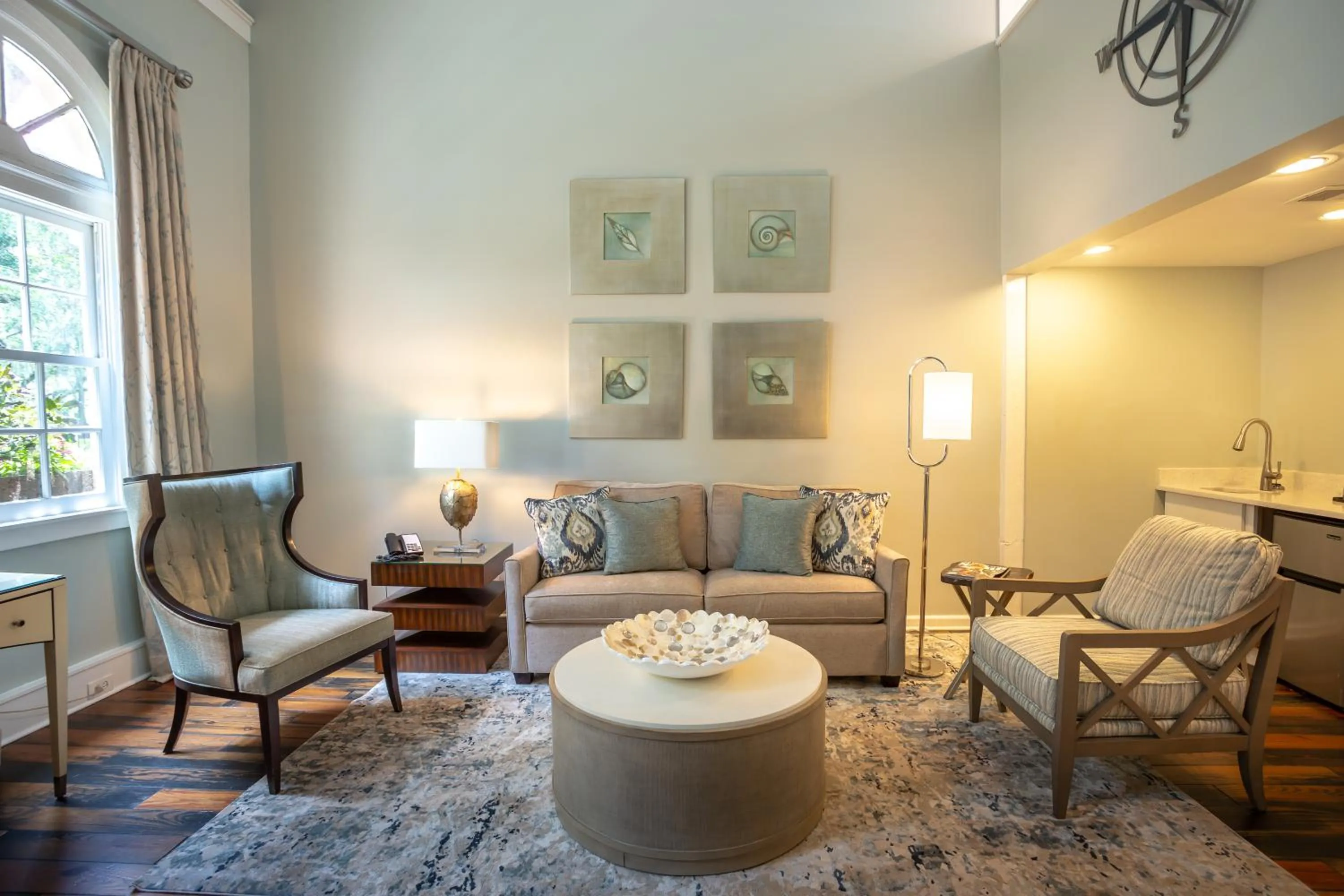 Seating area in Olde Harbour Inn, Historic Inns of Savannah Collection