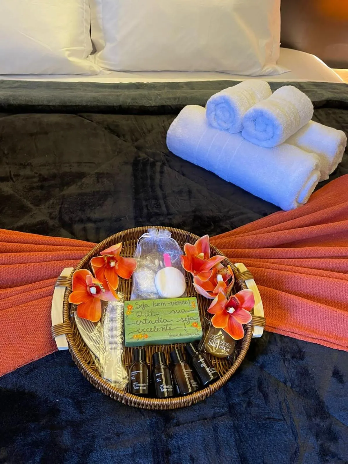 Bed in Pousada Gaucha