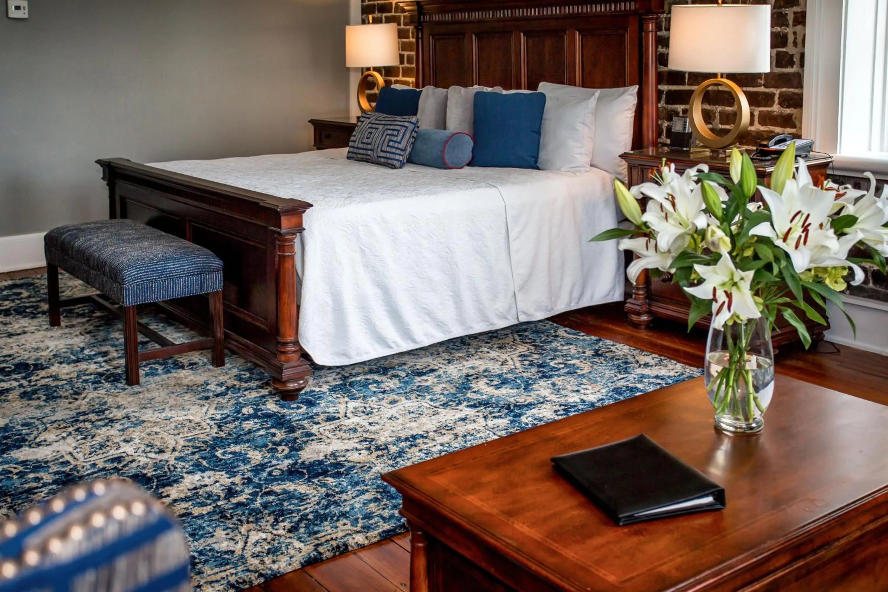 Bed in East Bay Inn, Historic Inns of Savannah Collection