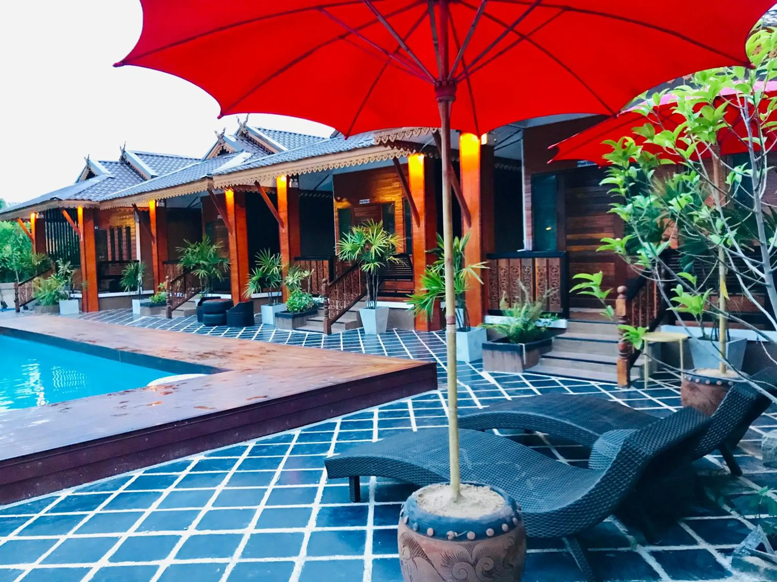 Triple Room with Pool View in Khum Lanna Boutique Hotel Triple Room with Pool View in Khum Lanna Boutique Hotel