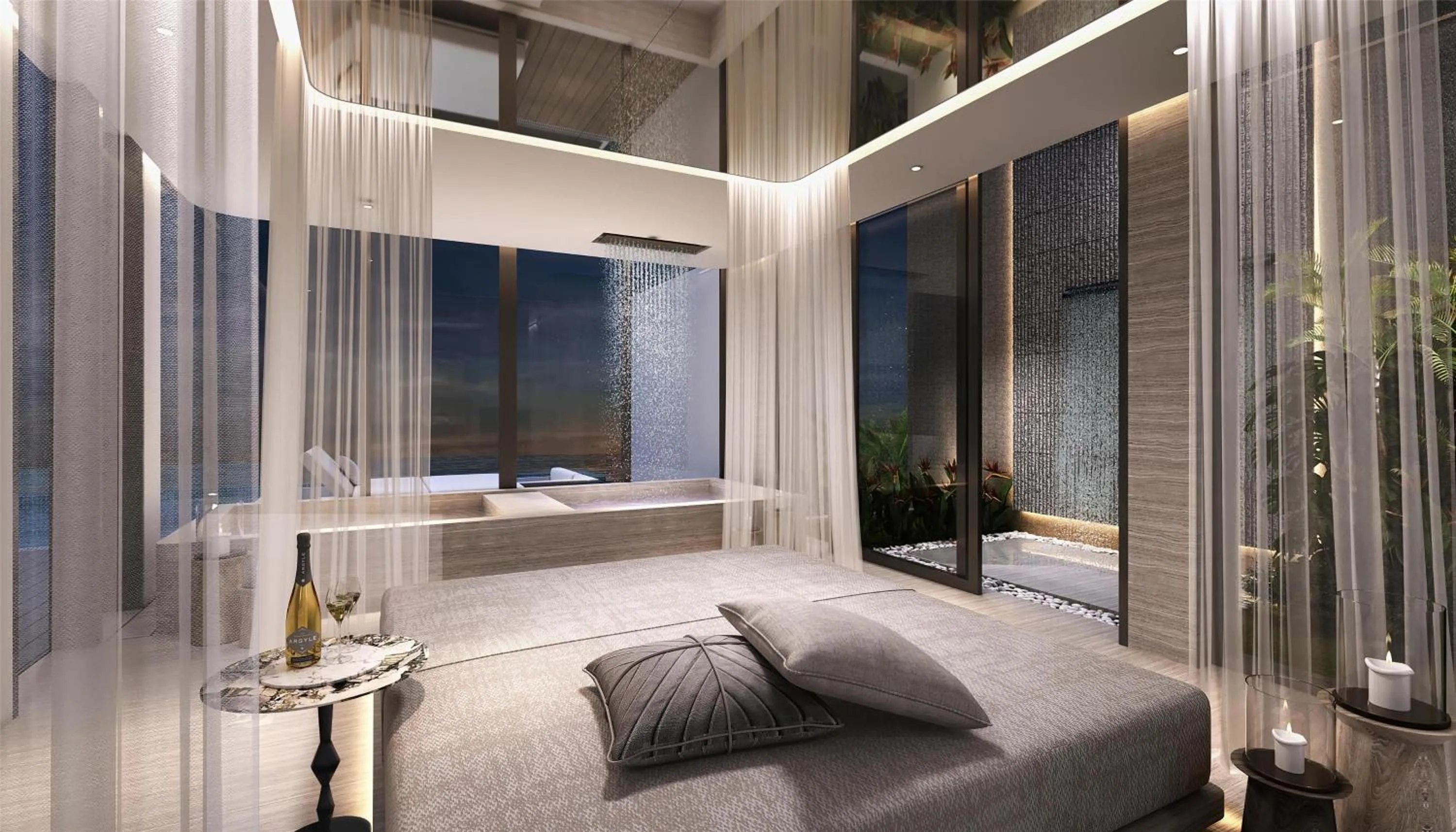 Living room, Bed in Conrad Koh Samui