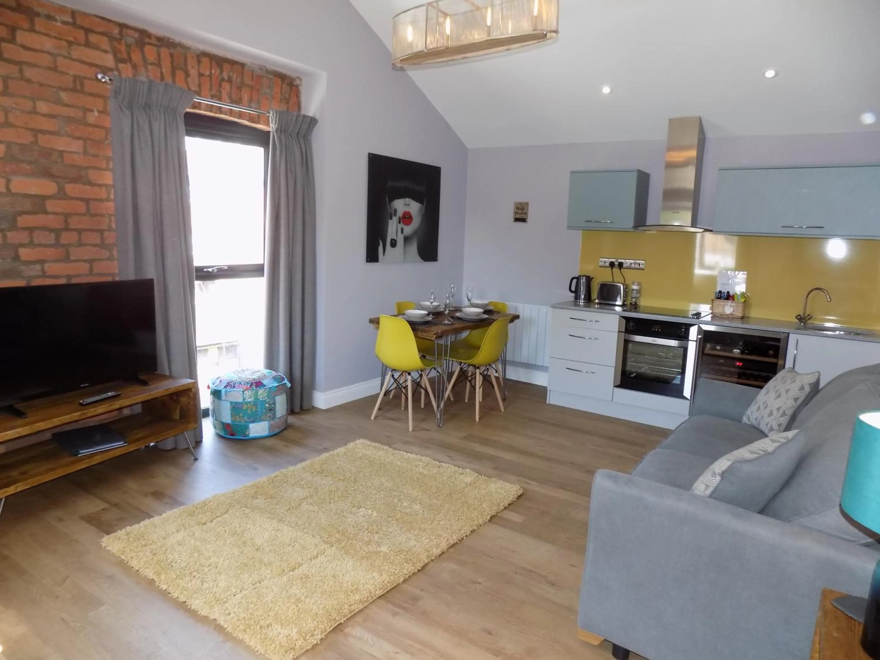 Living room in The Old Wool House Apartments