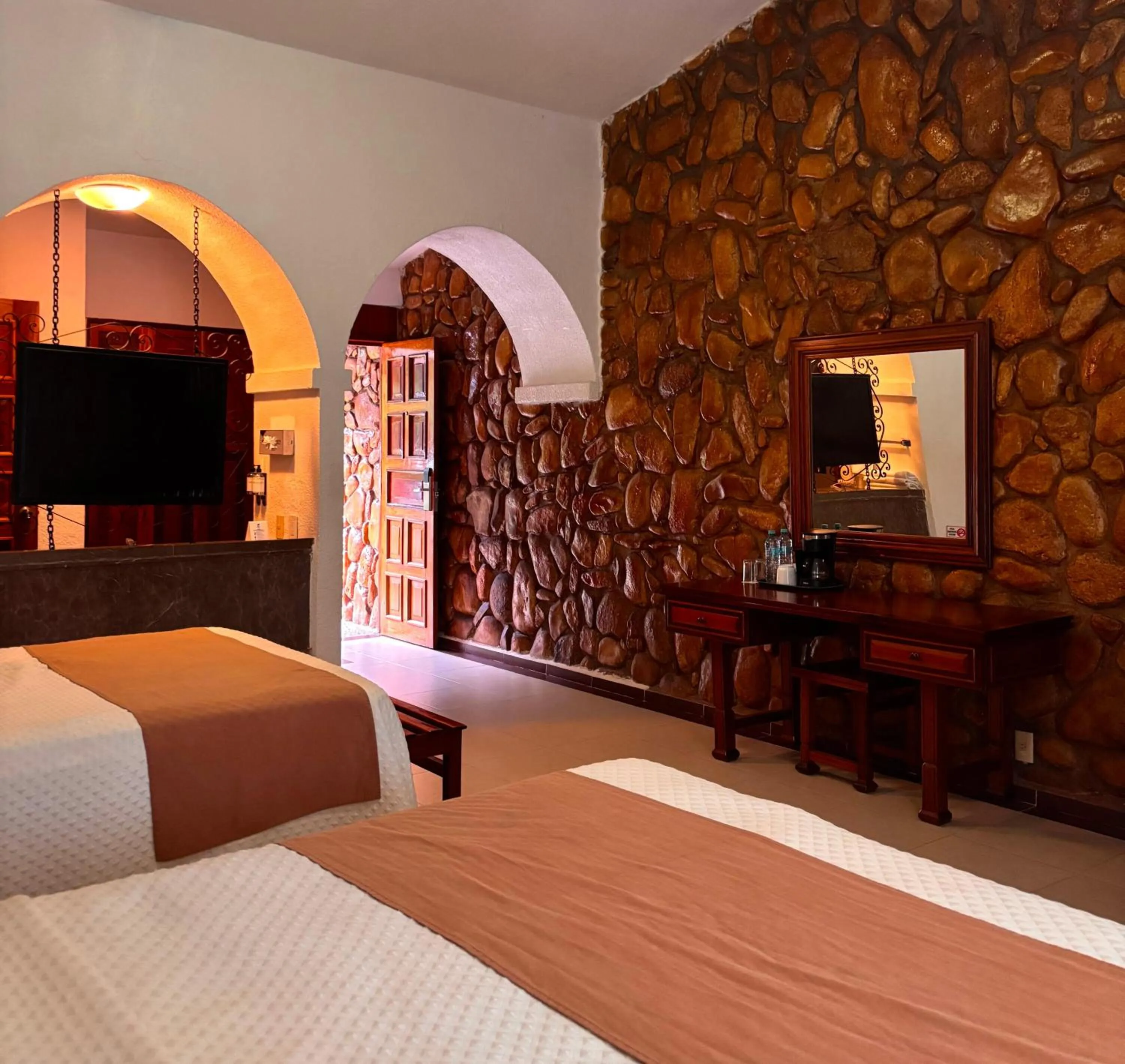 Bed in Hotel Nututun Palenque
