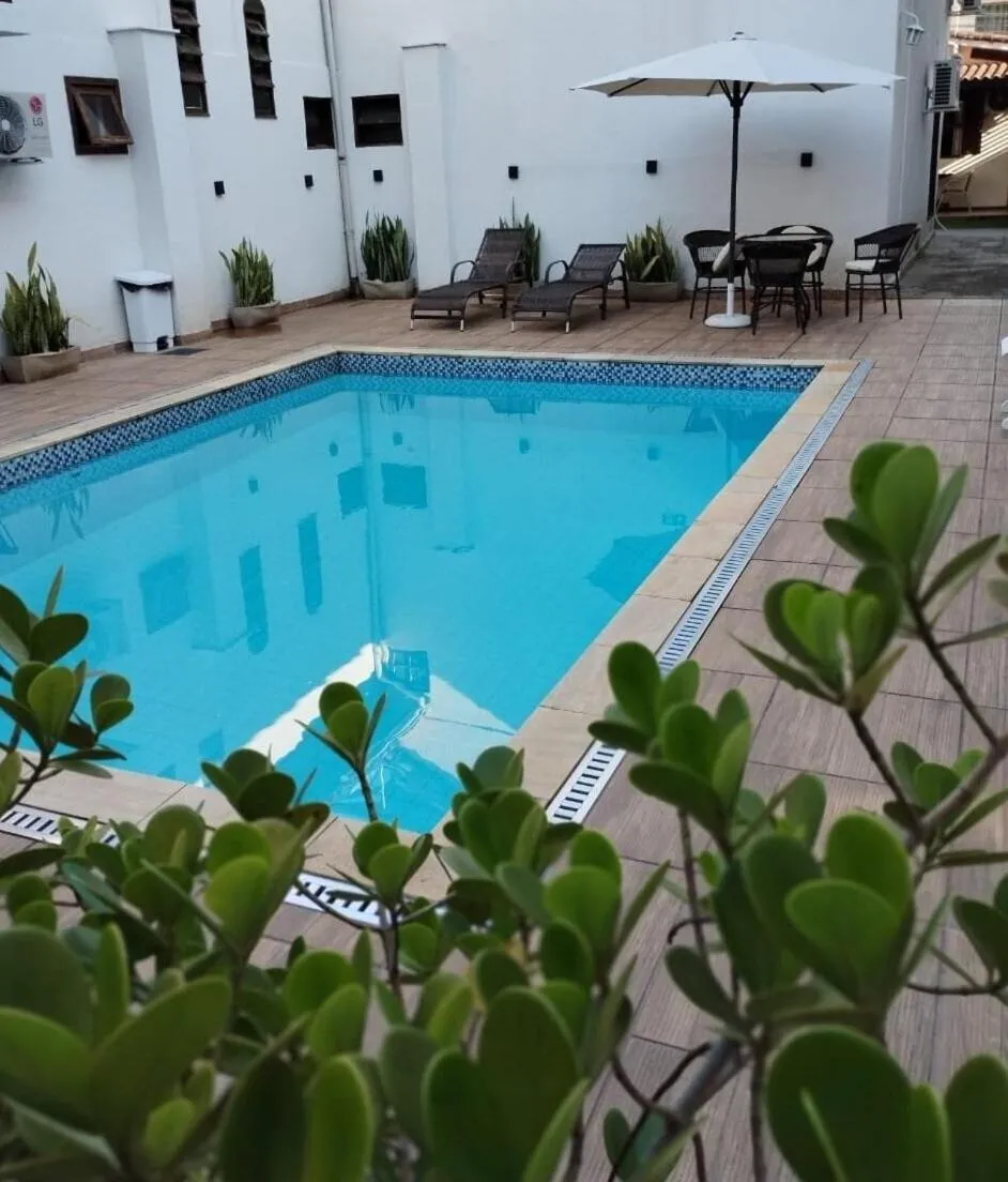 Pool view in Pousada Finlândia