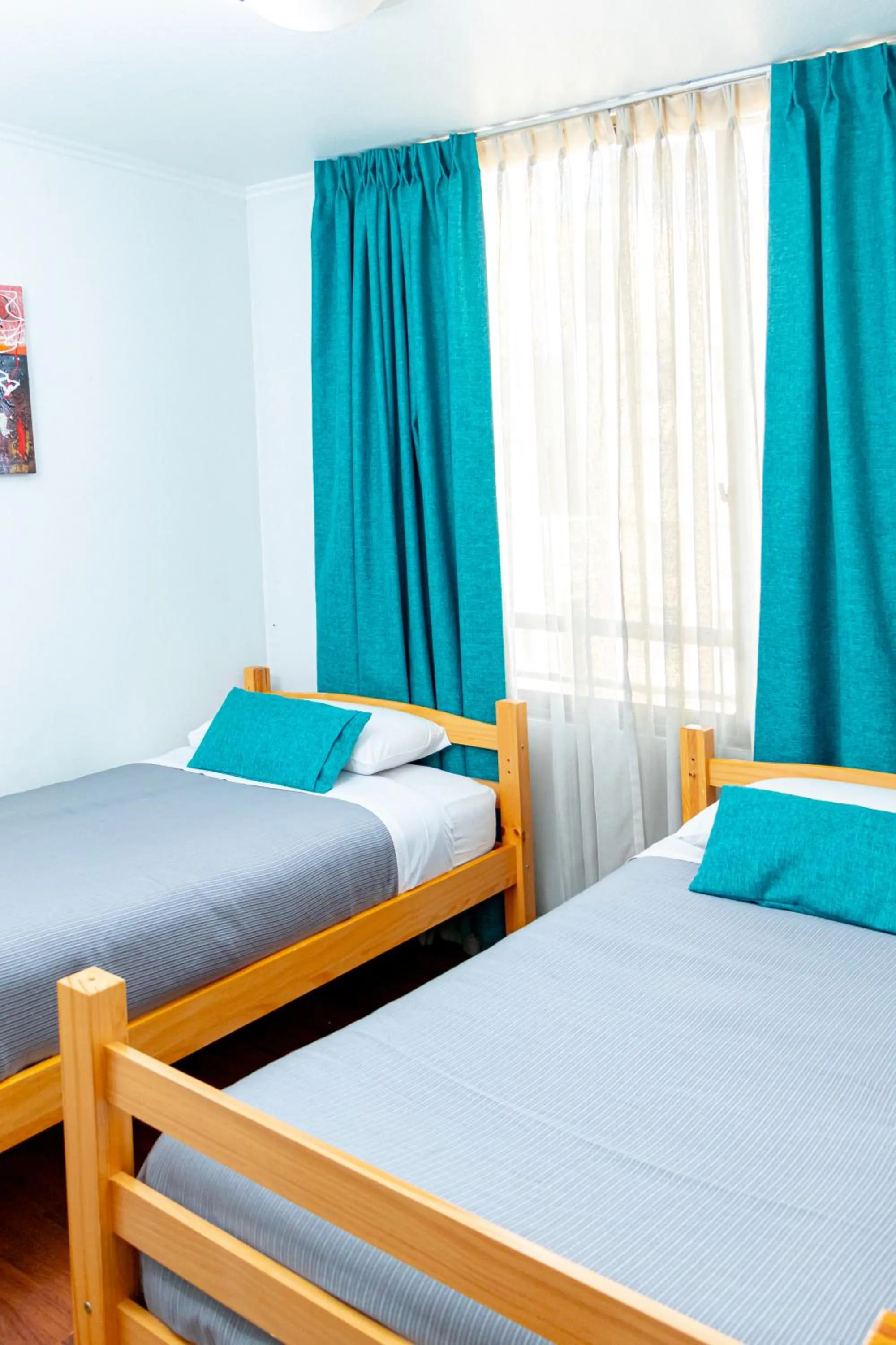 Bedroom, Bed in Departamentos Amoblados Torre Tagle