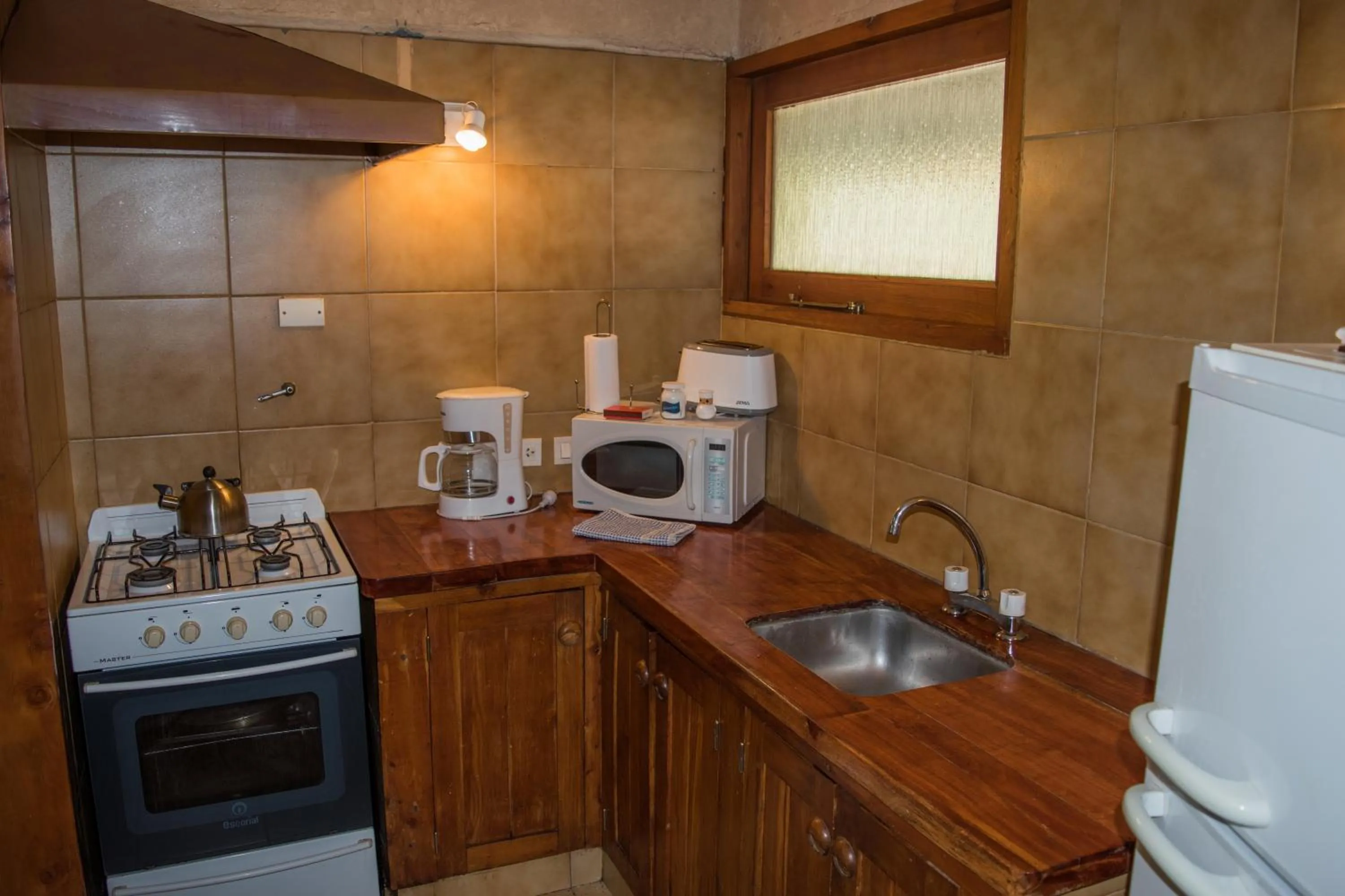 Kitchen or kitchenette in Cabañas Rucaleufu