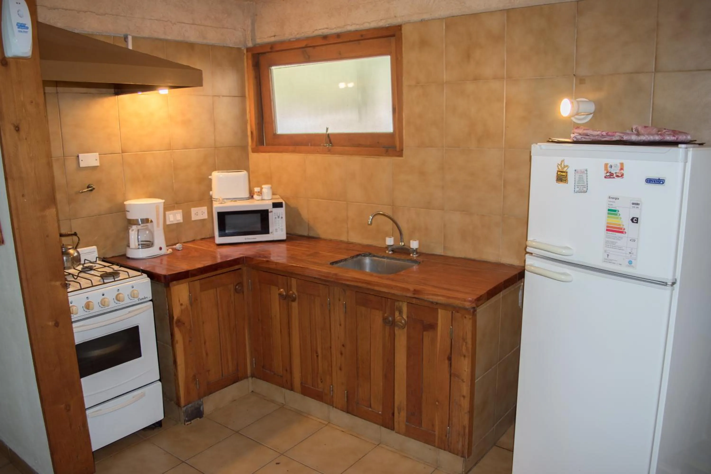 Kitchen or kitchenette in Cabañas Rucaleufu