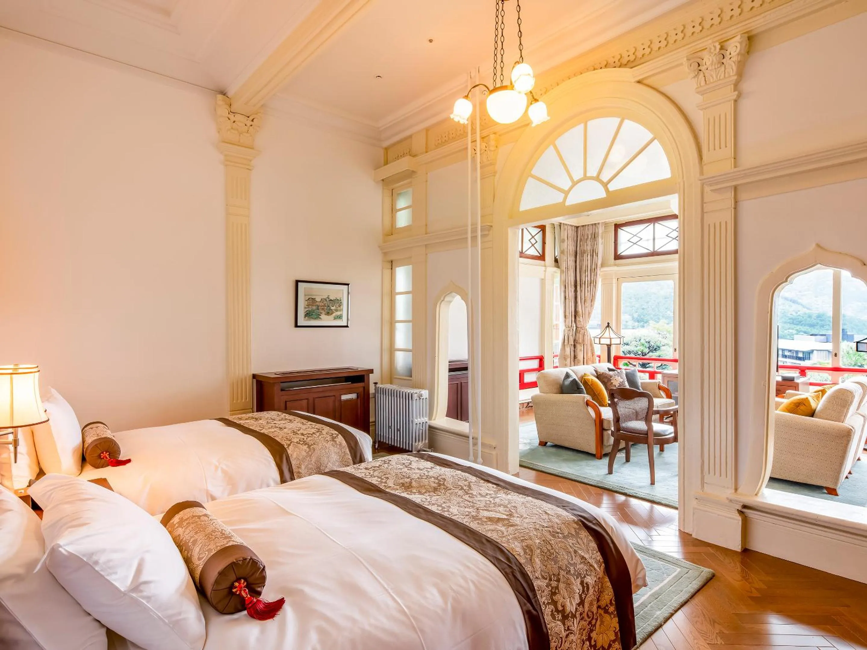 Photo of the whole room, Bed in The Fujiya Hotel