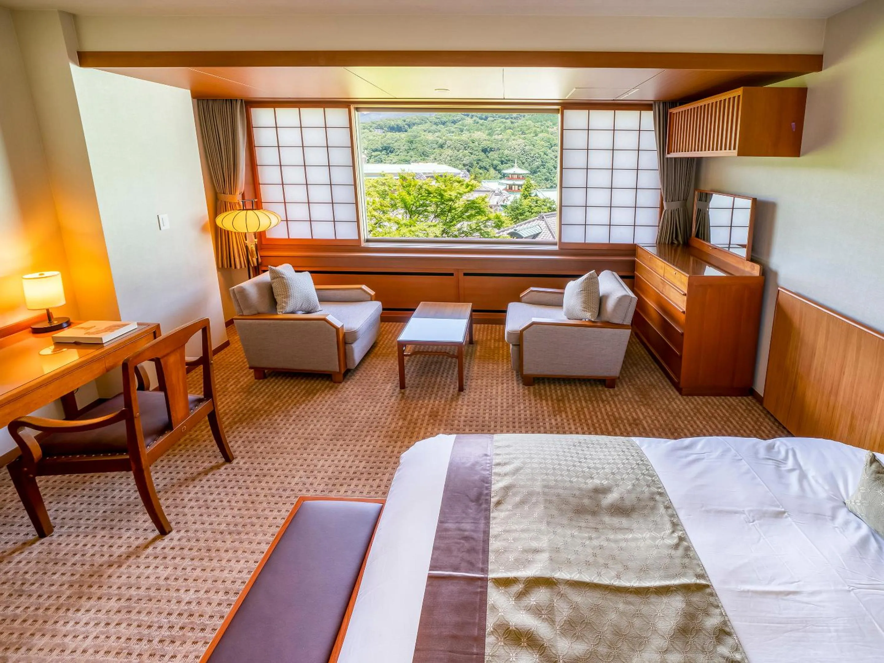 View (from property/room), Bed in The Fujiya Hotel