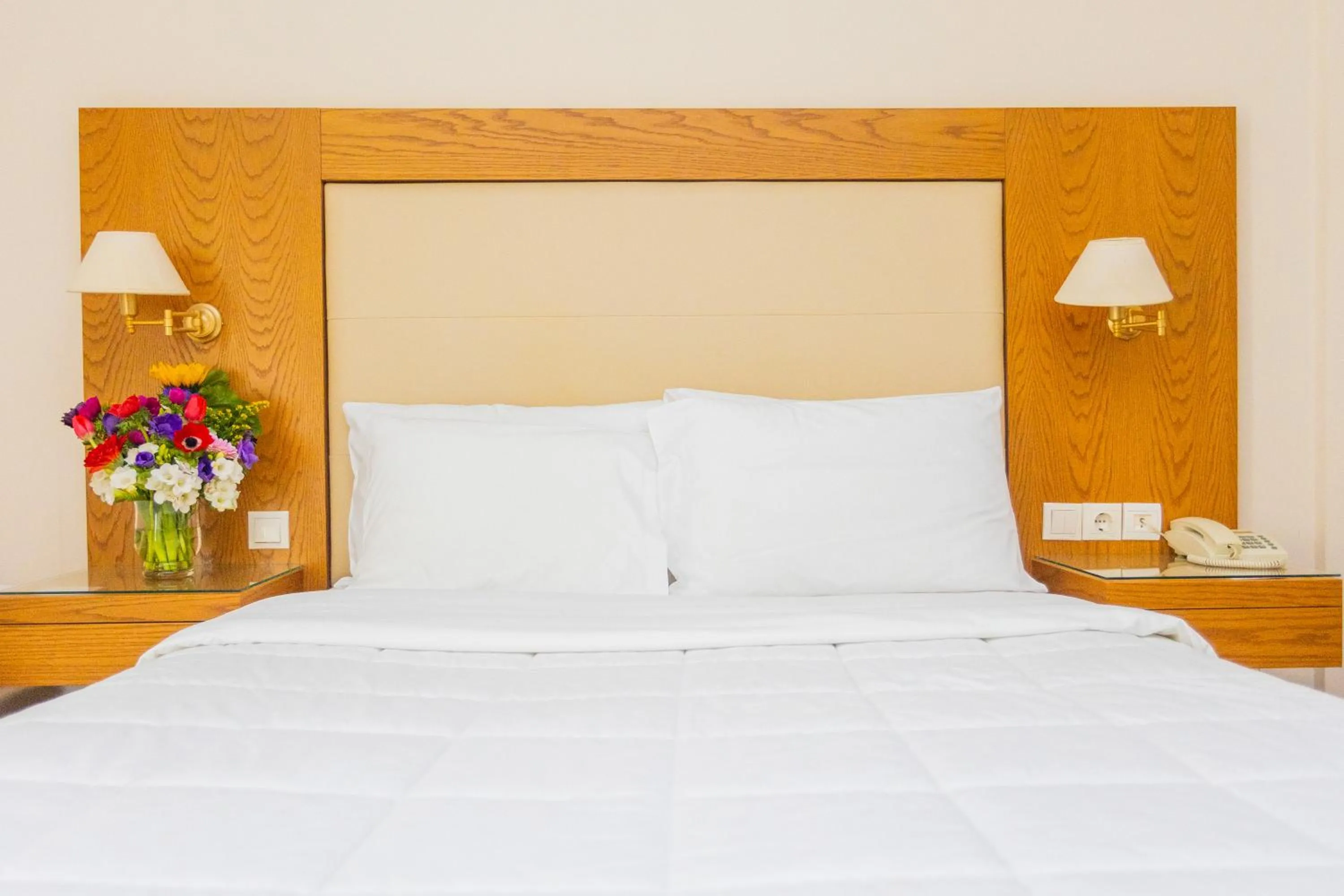 Bed in Hotel Aspassia