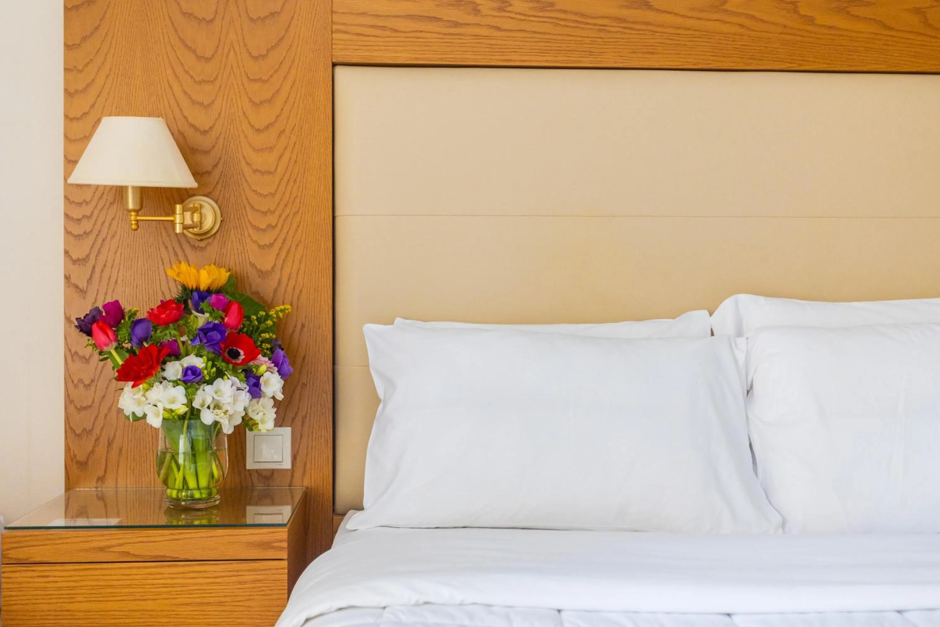Bed in Hotel Aspassia