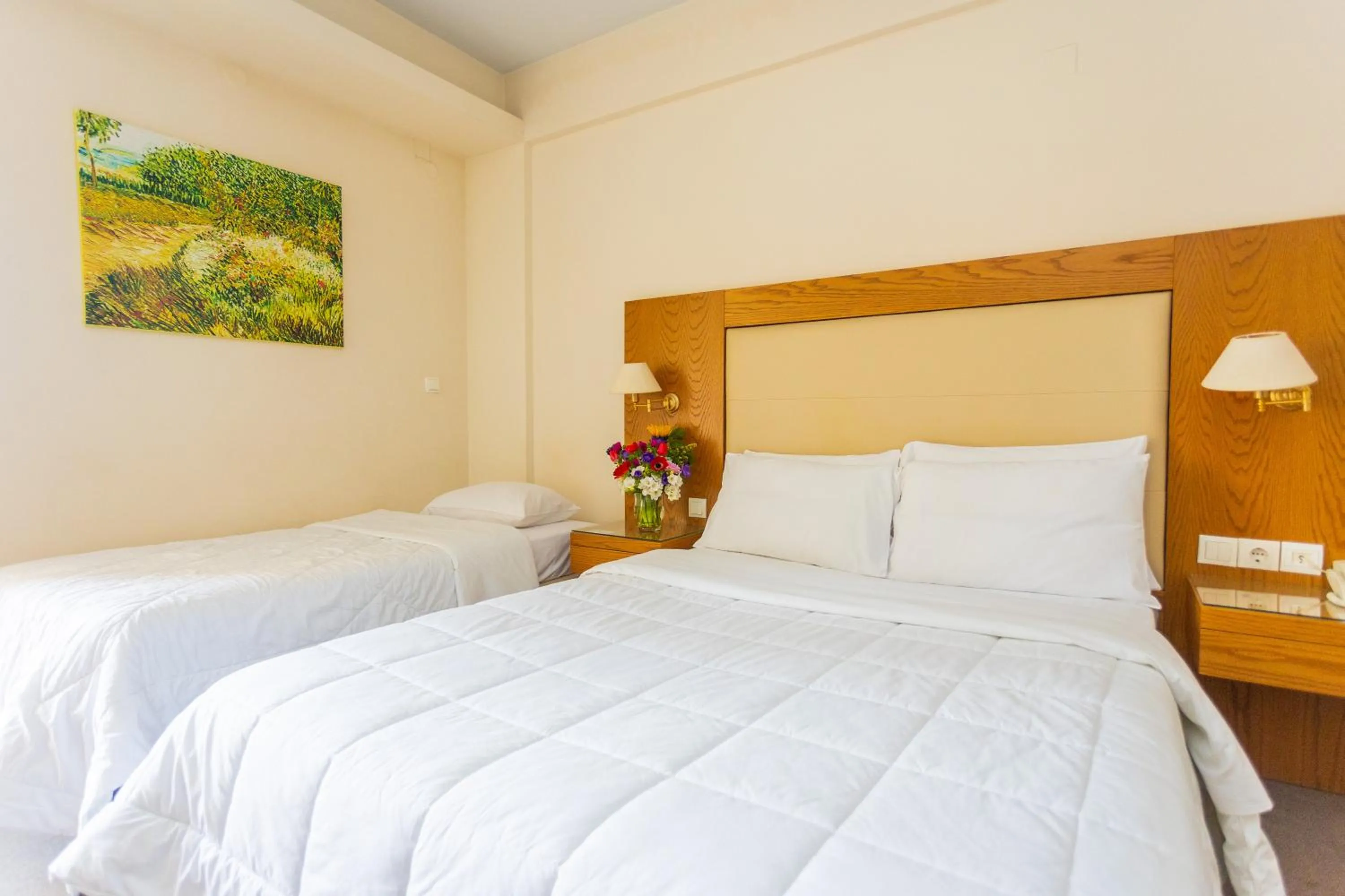 Bed in Hotel Aspassia