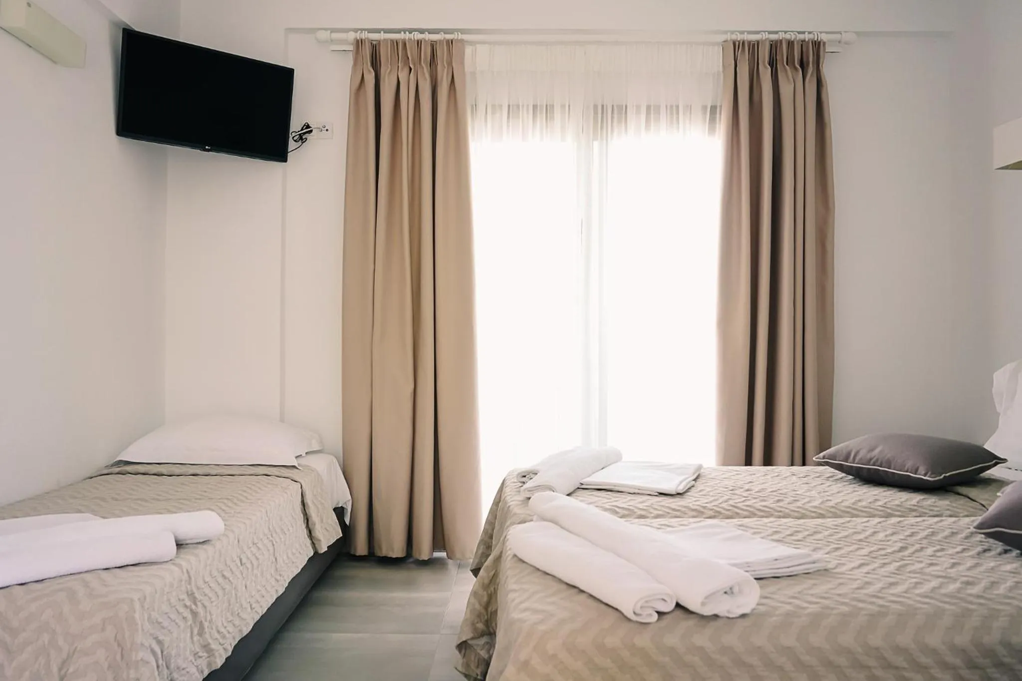 Bed in Stavros Beach Hotel