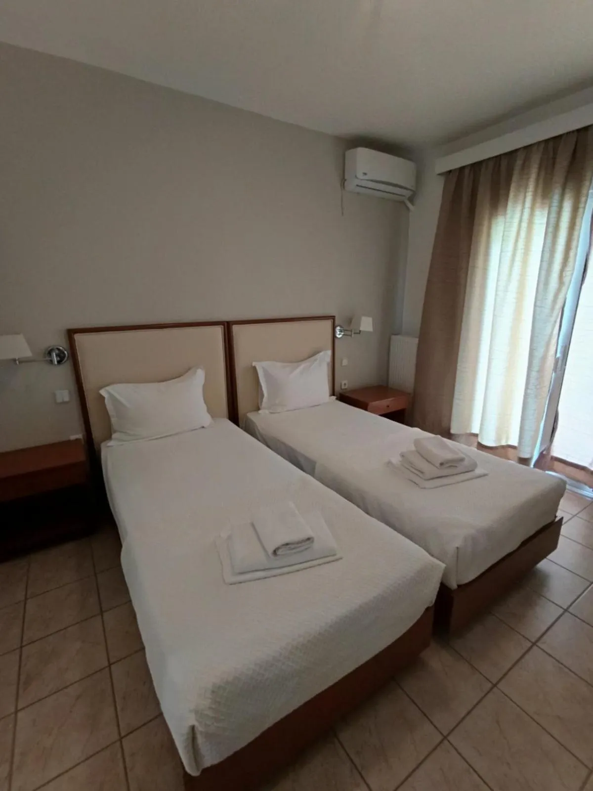 Bed in Stavros Beach Hotel