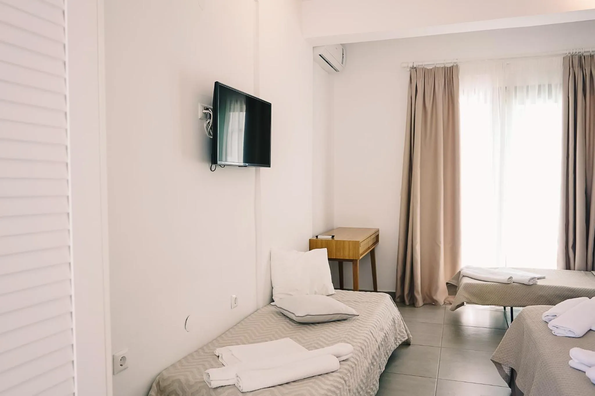 Bed in Stavros Beach Hotel